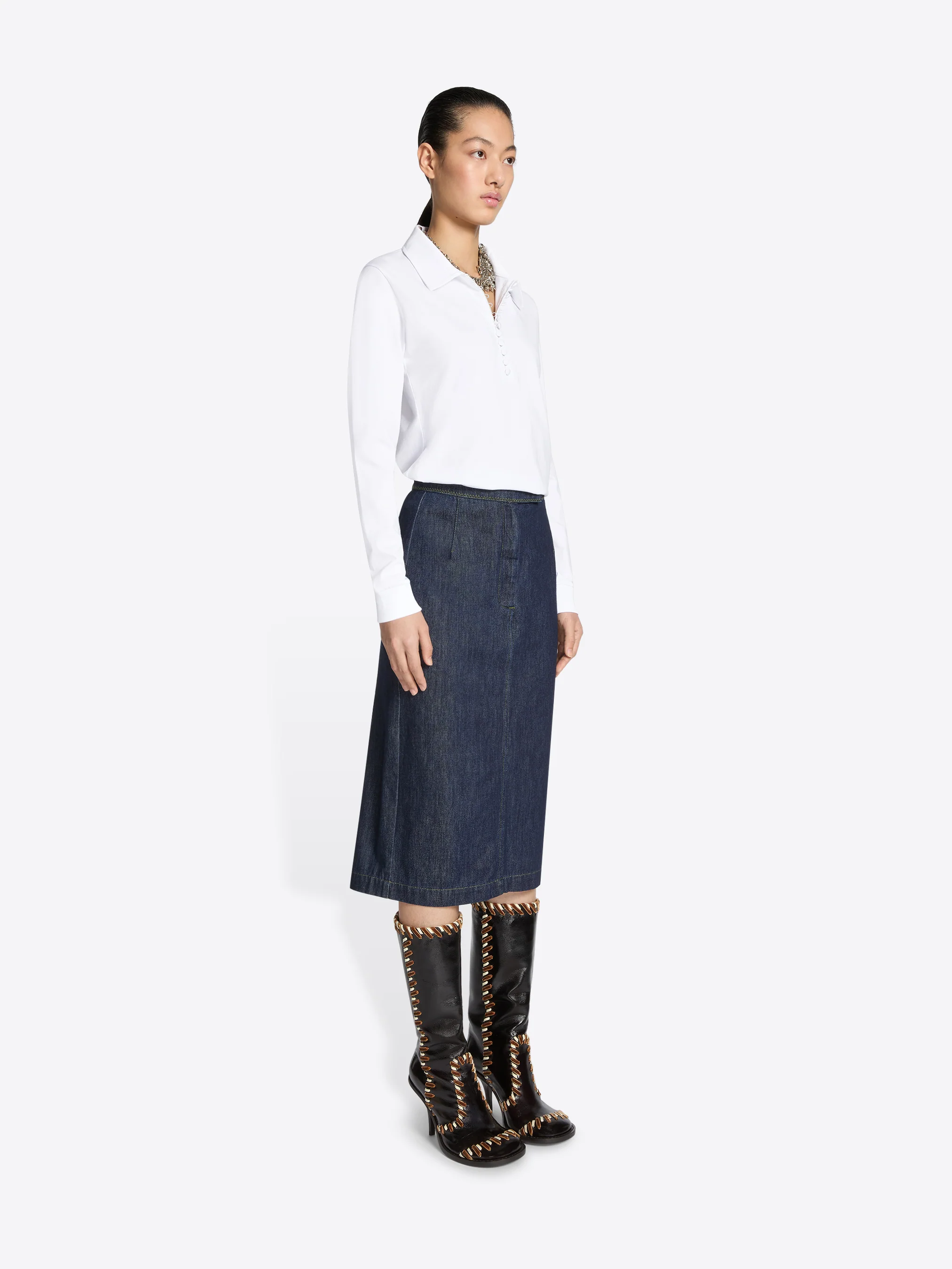 Denim pencil skirt - Image 3