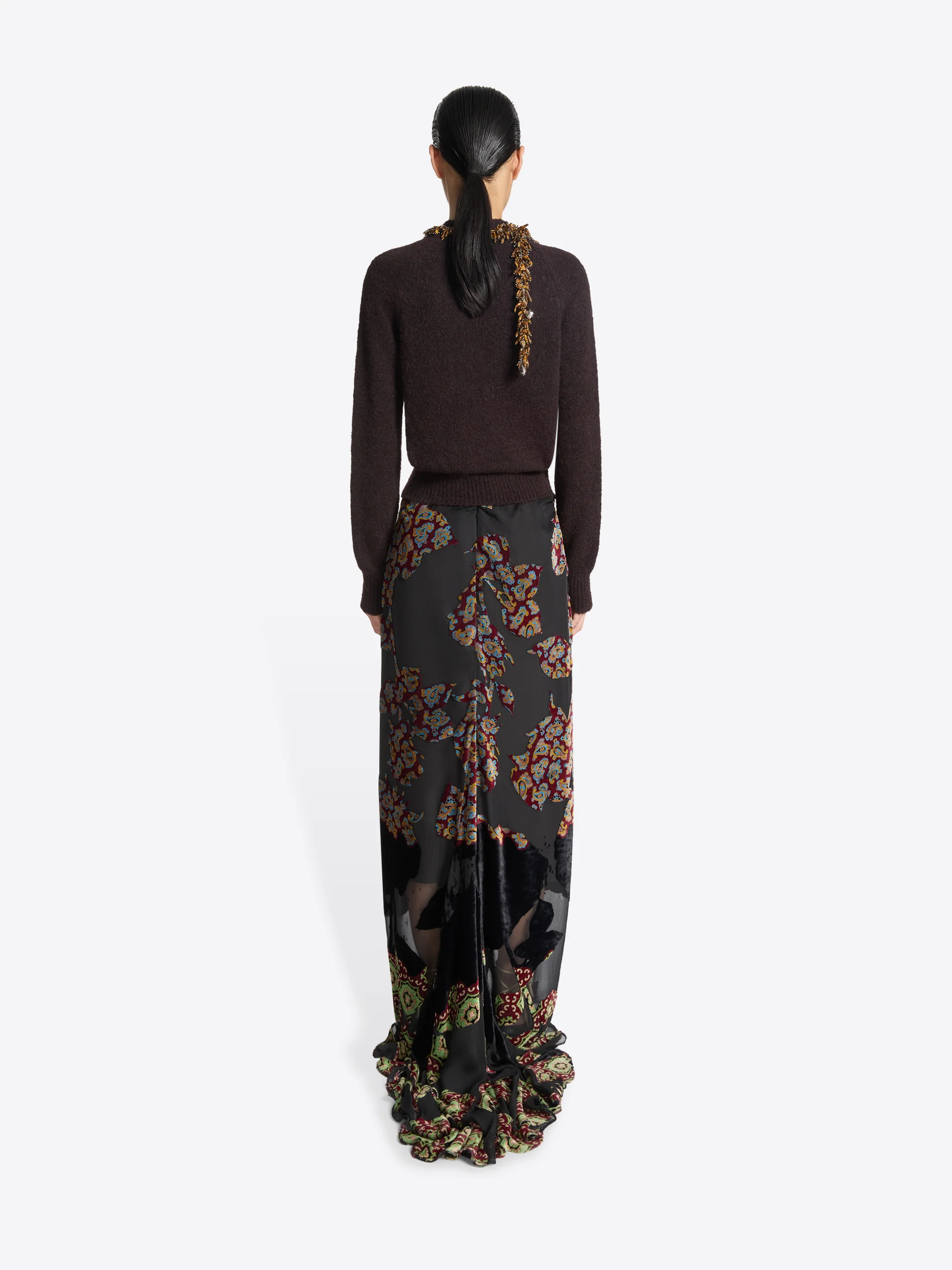 Layered viscose silk skirt - Image 4