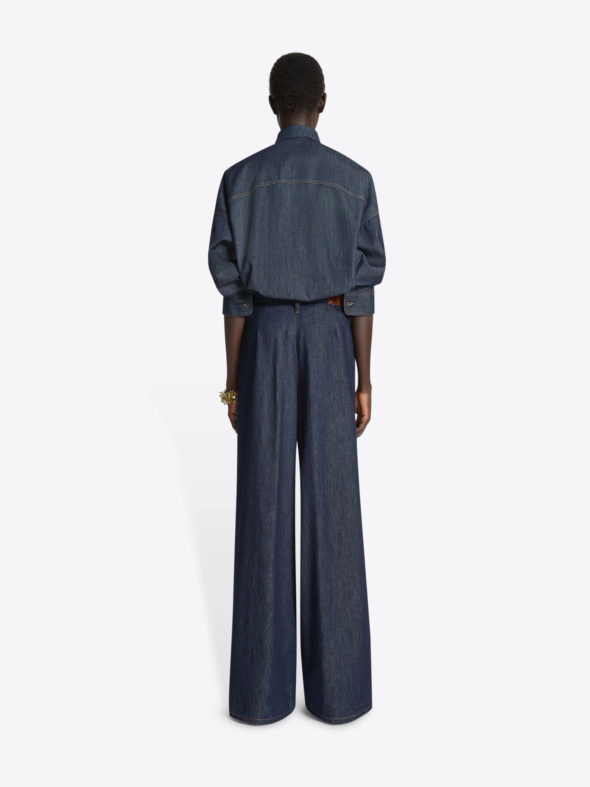 Wide pleated jeans - Image 4