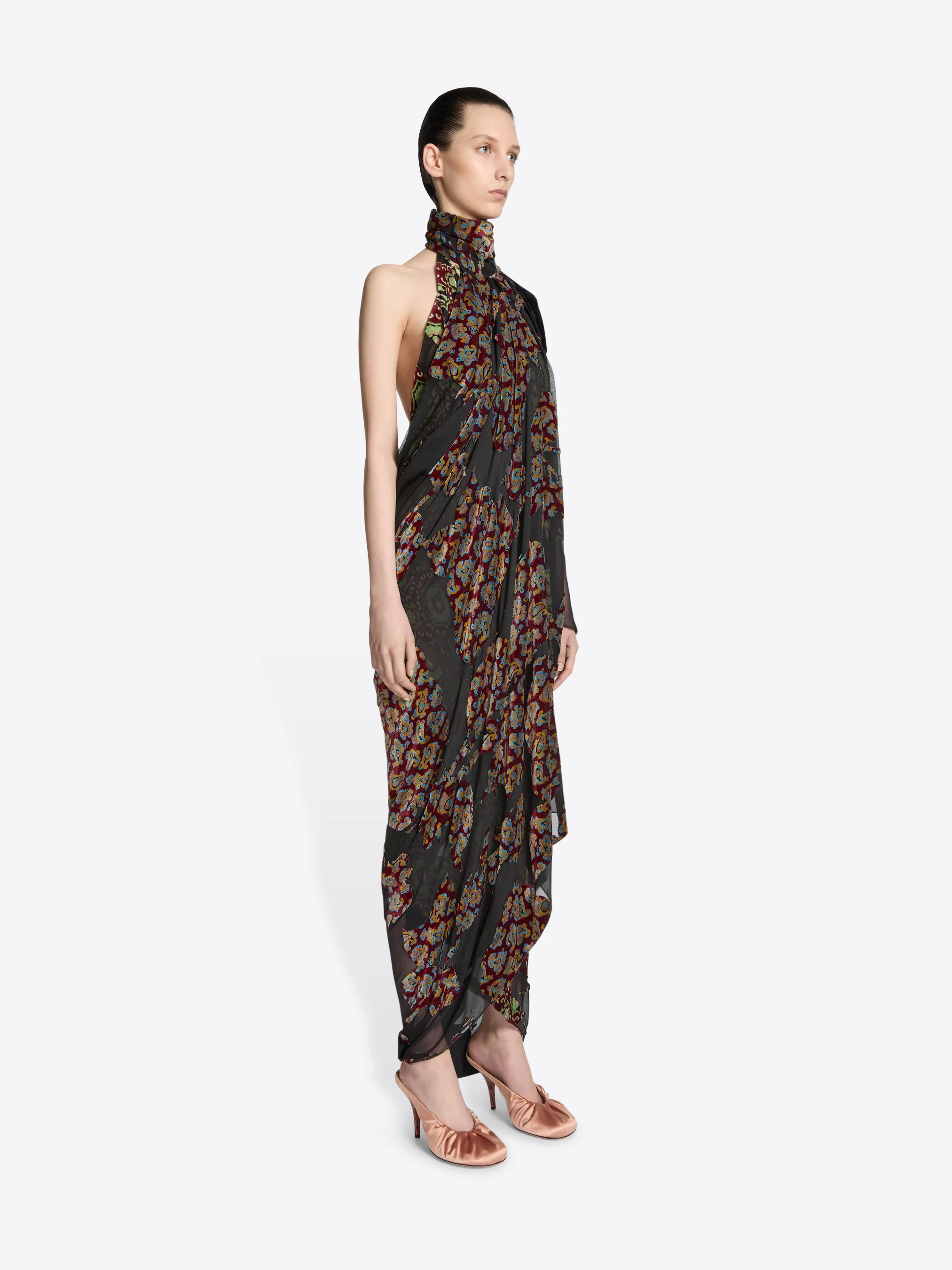 Layered viscose silk dress - Image 3