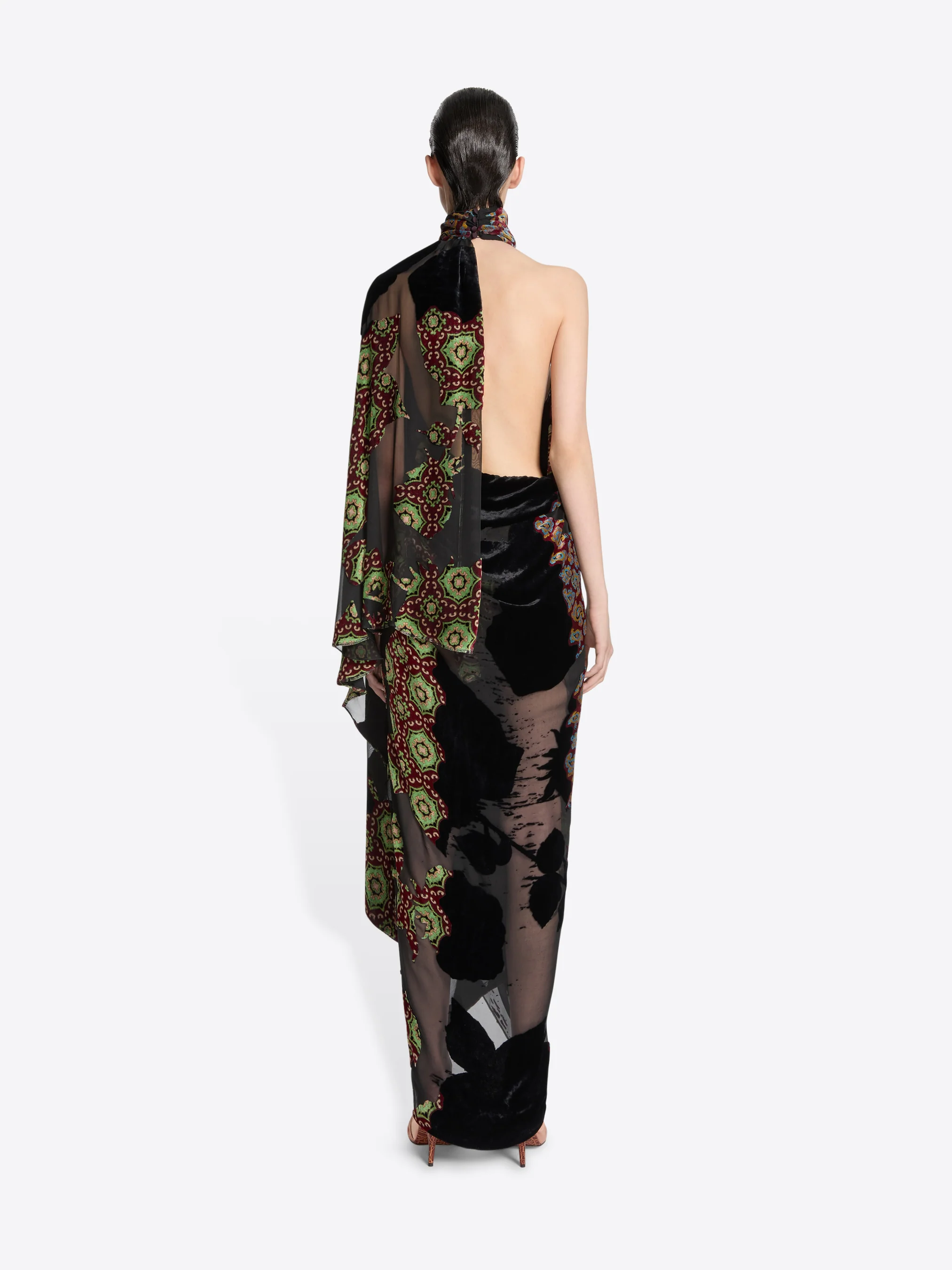 Layered viscose silk dress - Image 4