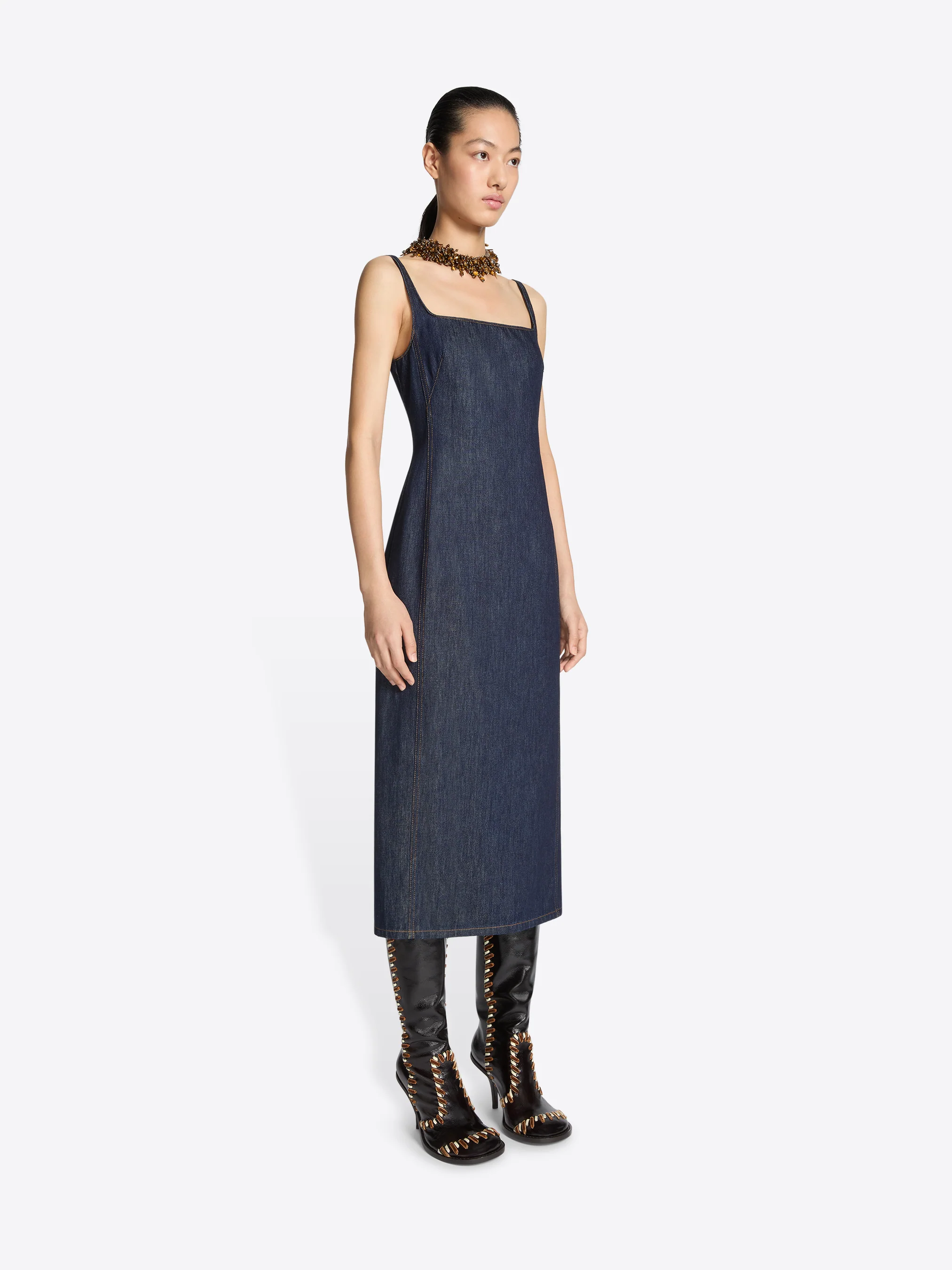 Fitted denim dress - Image 3