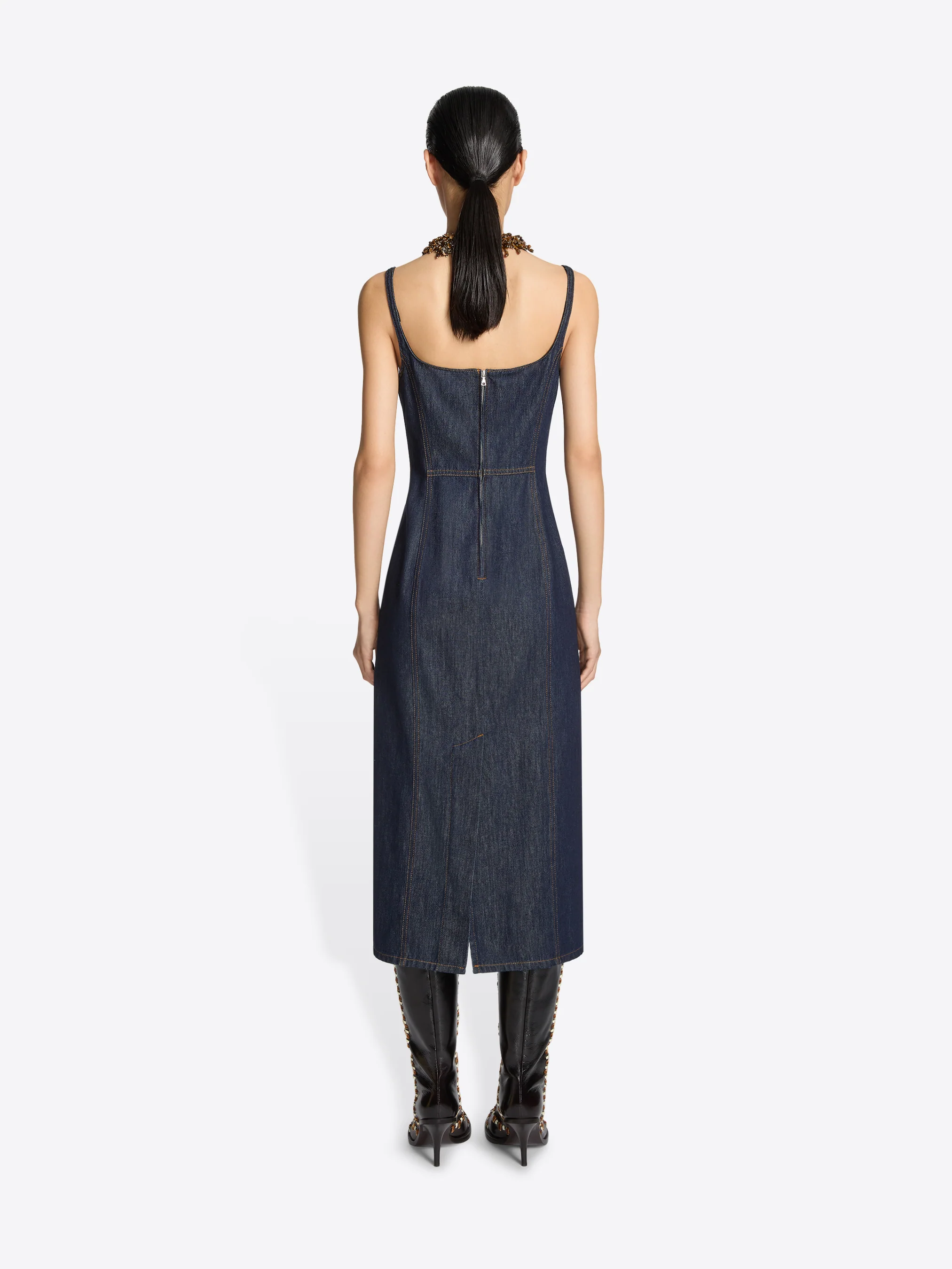 Fitted denim dress - Image 4