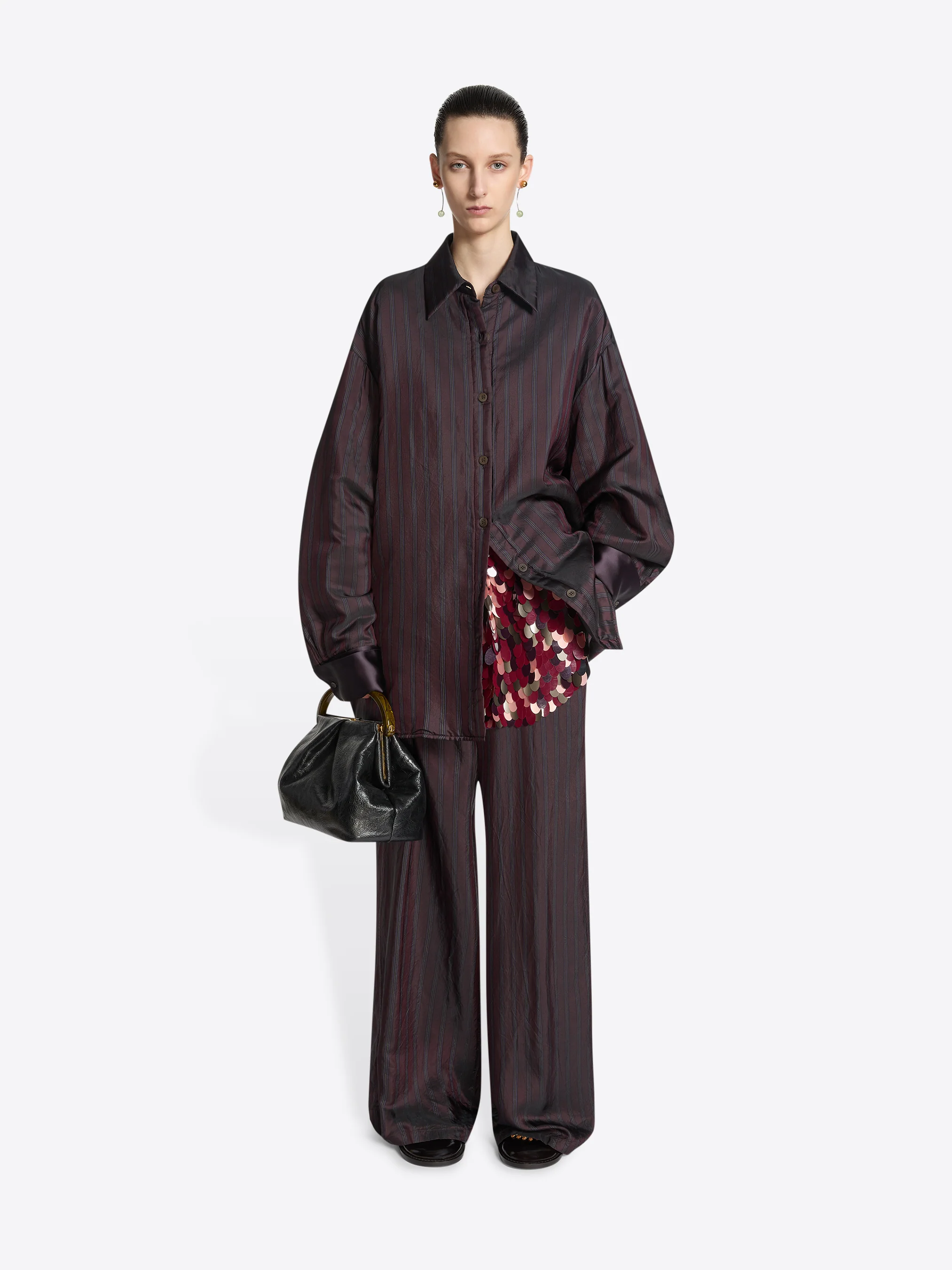 Pleated leather bag - Image 6