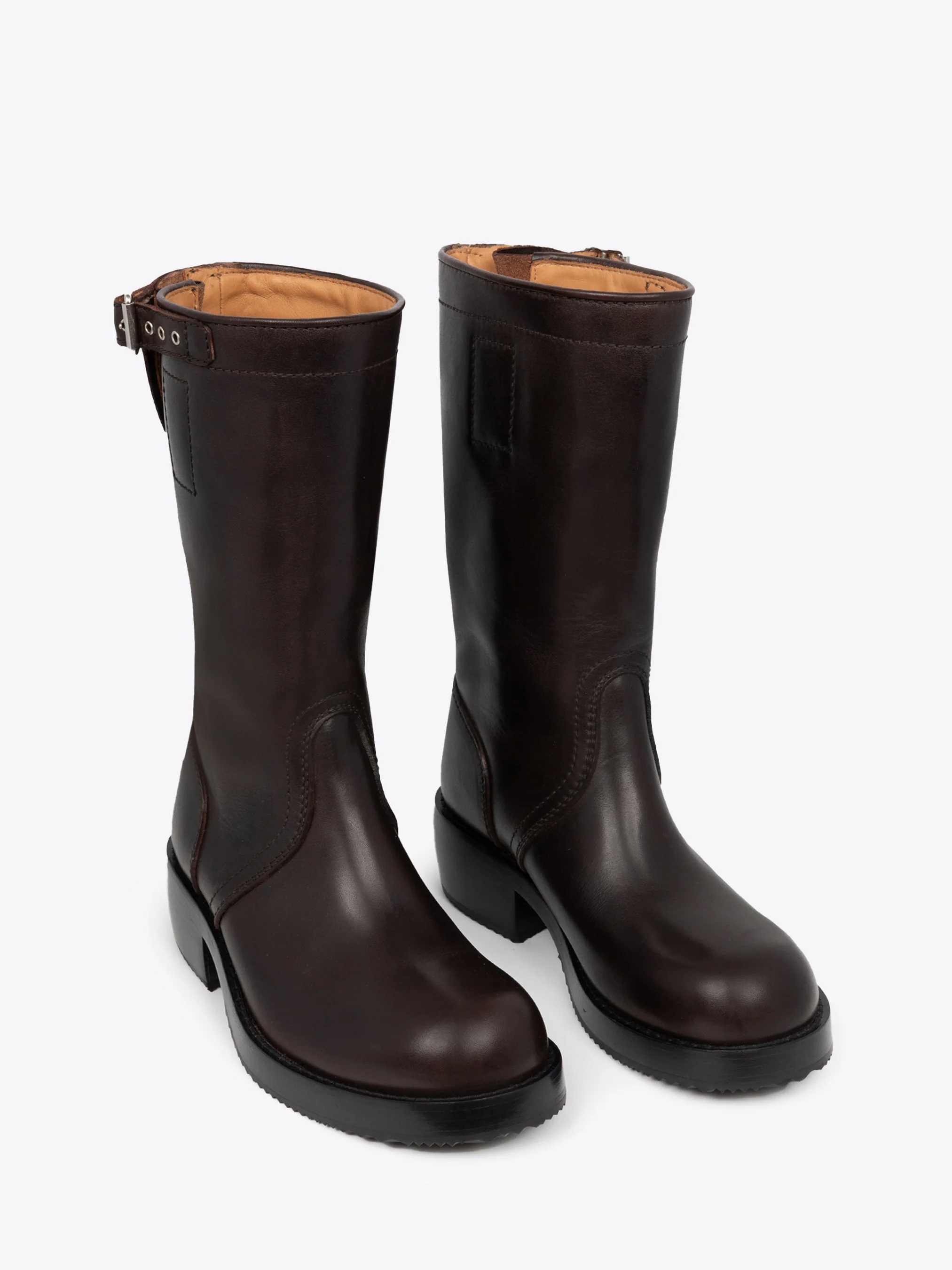 Leather biker boots - Image 3
