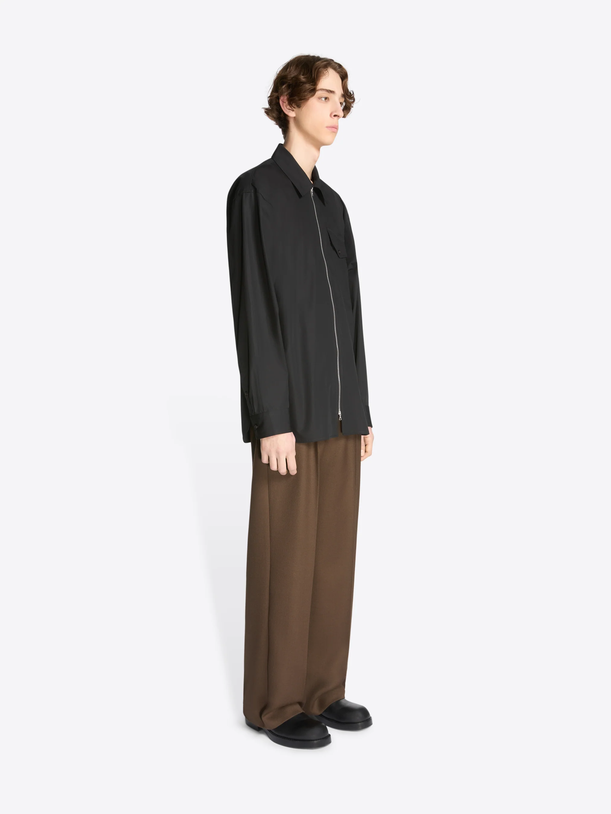 Cotton zipped shirt - Image 3