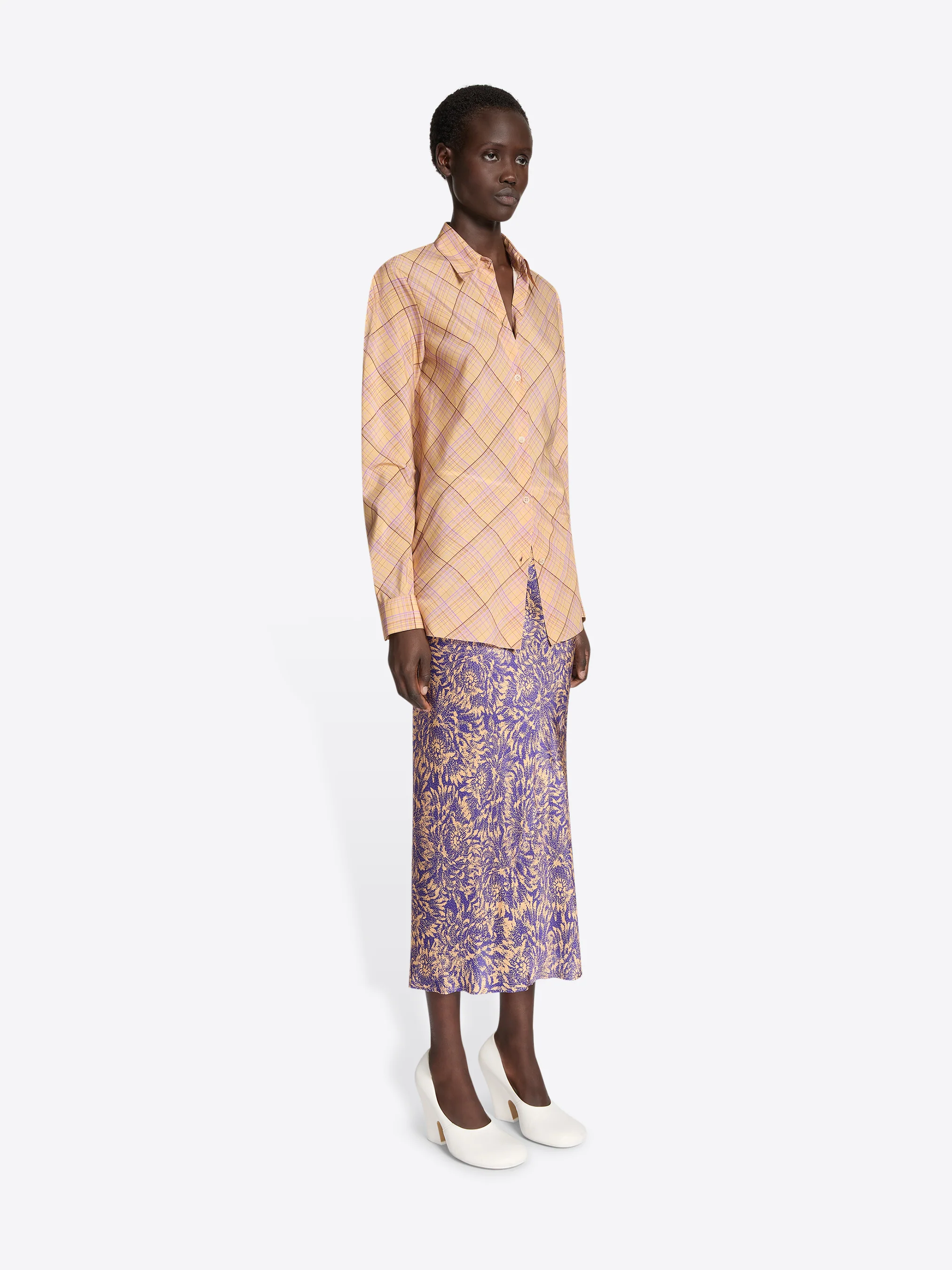 Checked silk shirt - Image 3