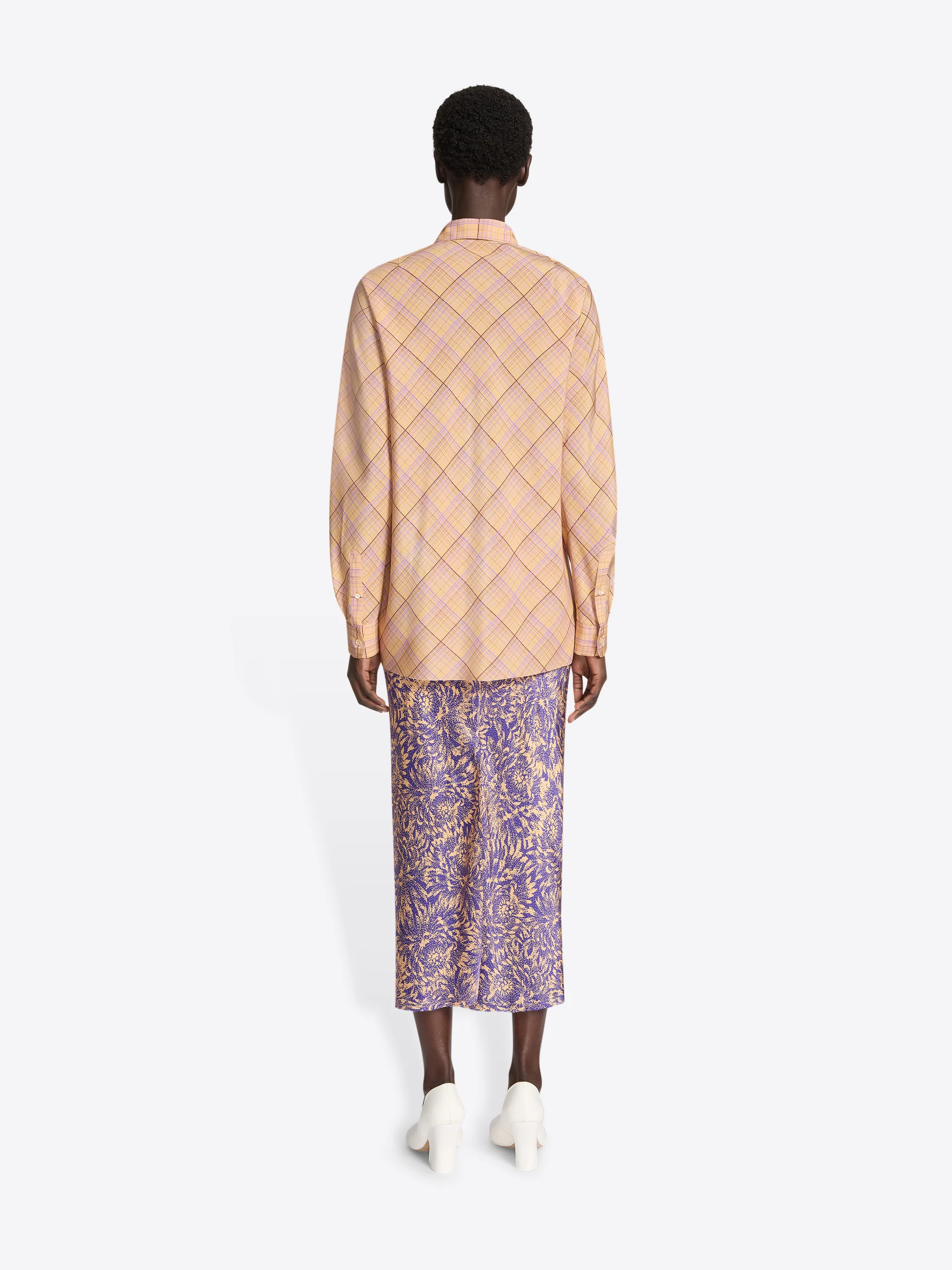 Checked silk shirt - Image 4