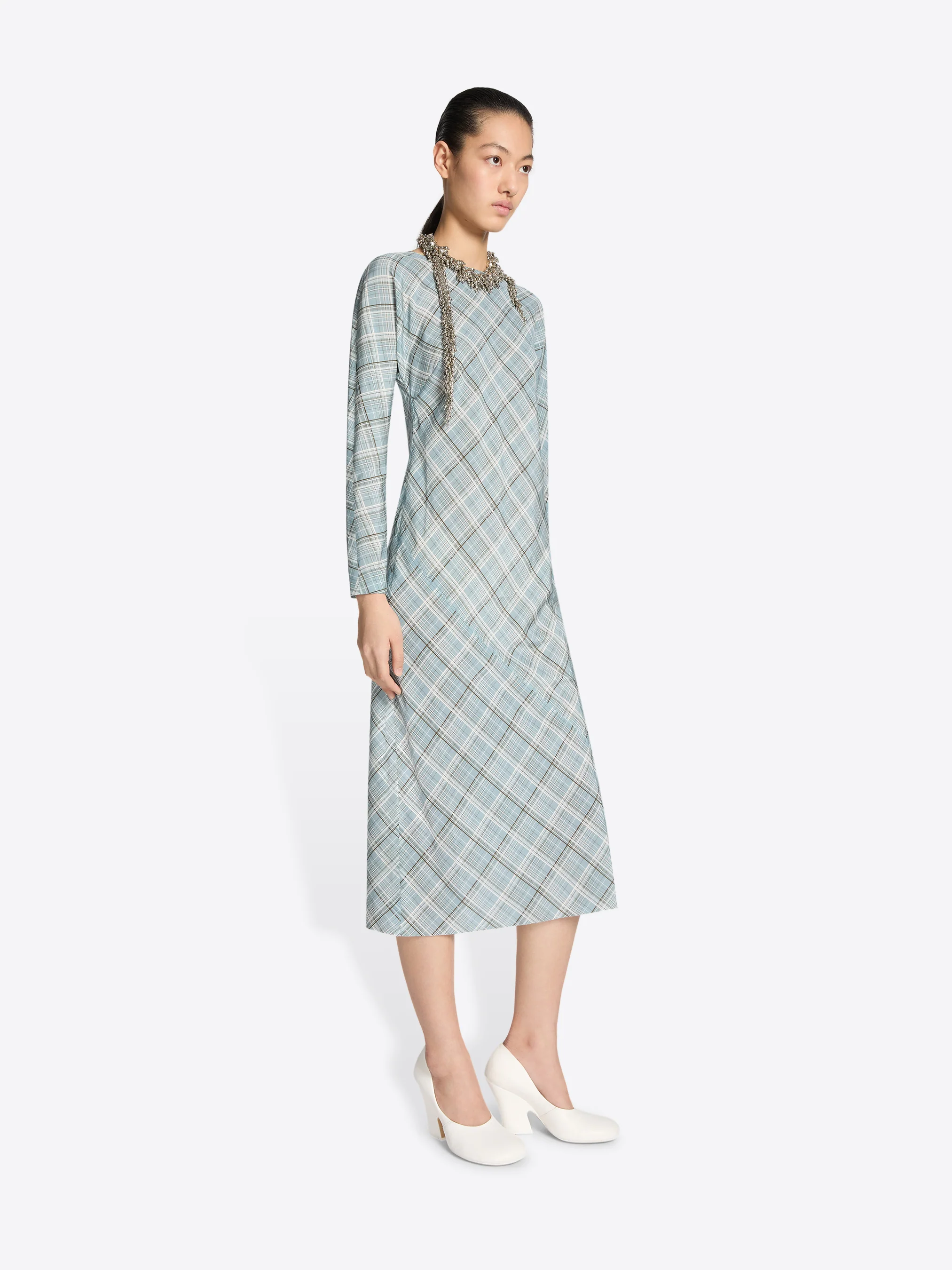 Waisted silk dress - Image 3