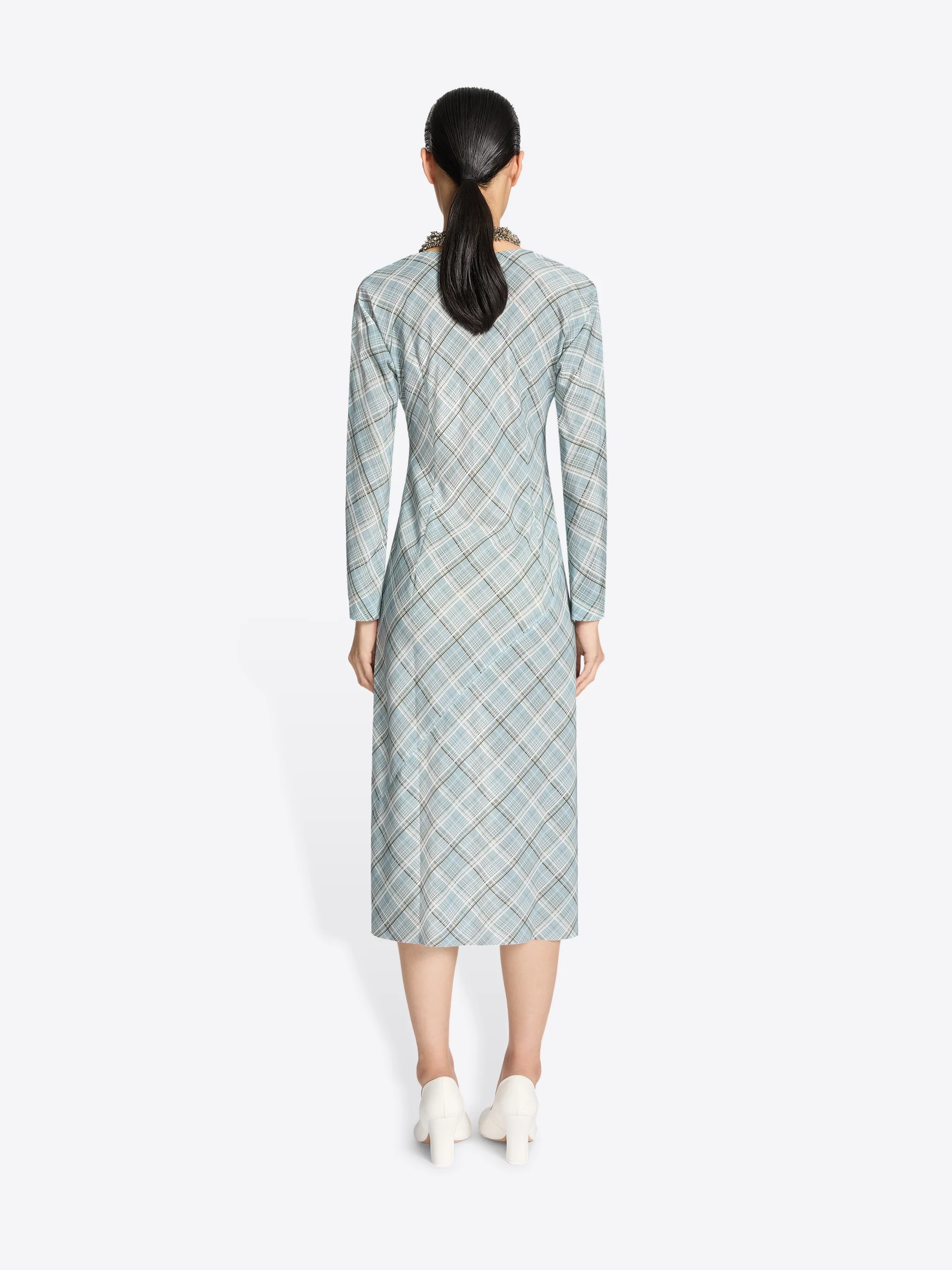 Waisted silk dress - Image 4