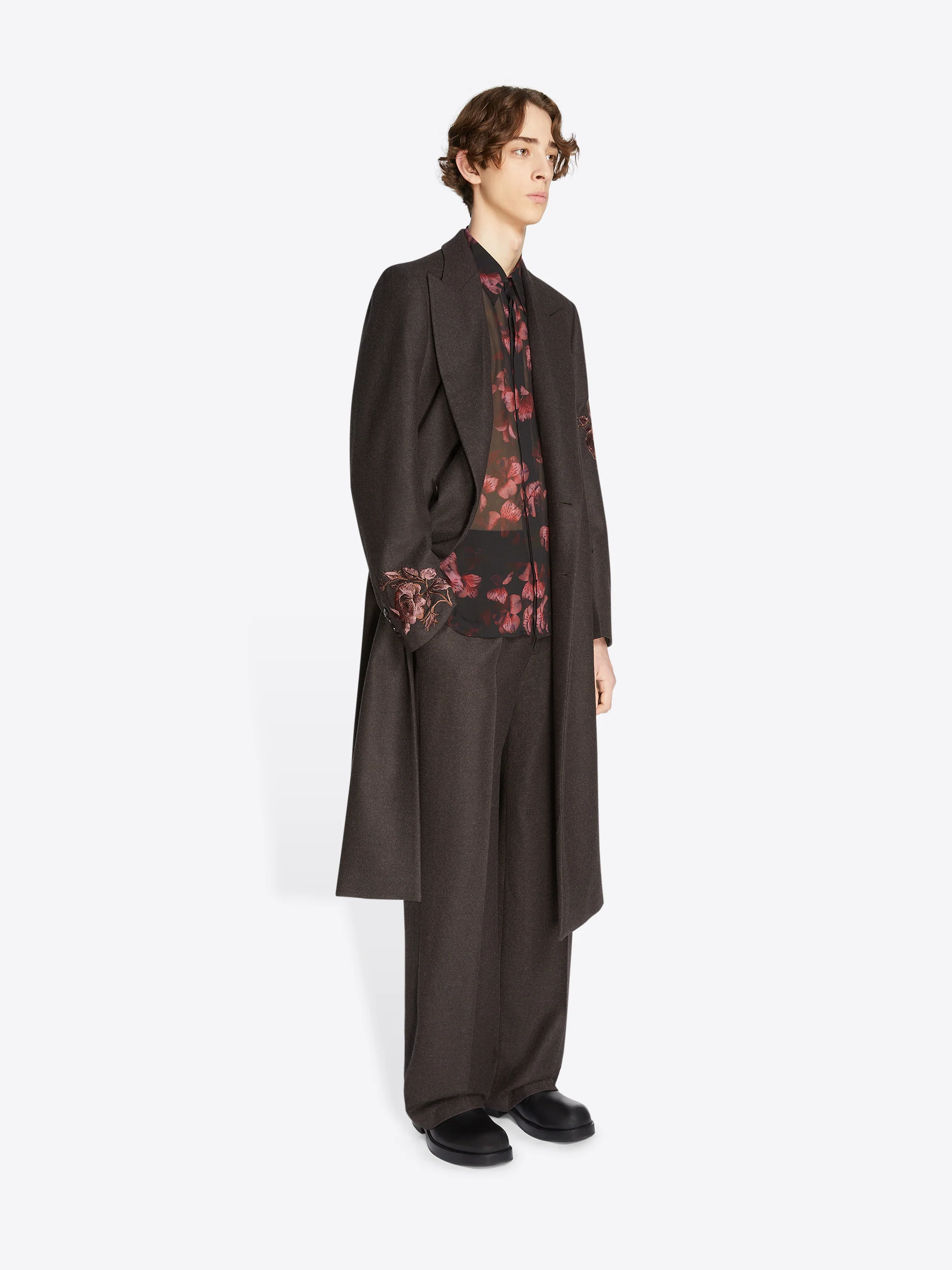 Embroidered wool coat - Image 3