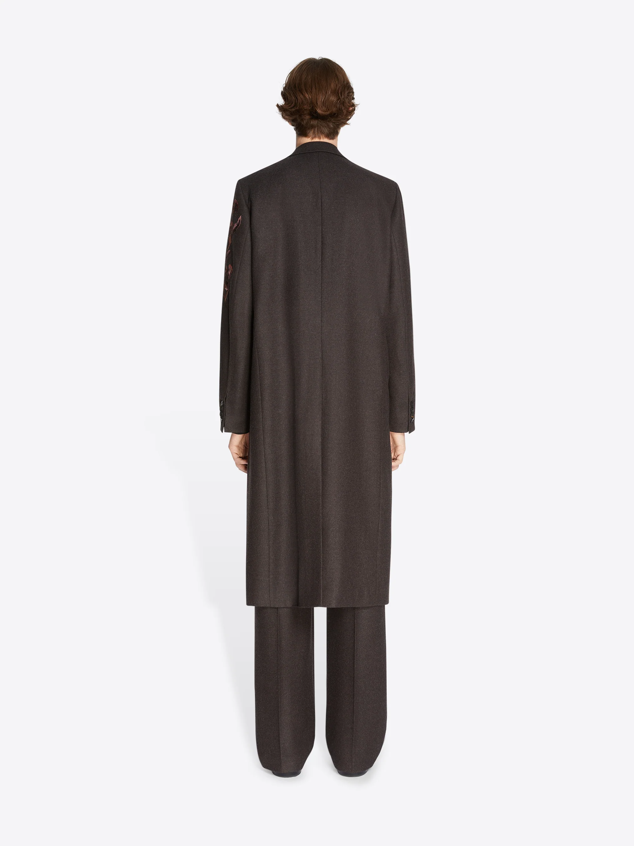 Embroidered wool coat - Image 4