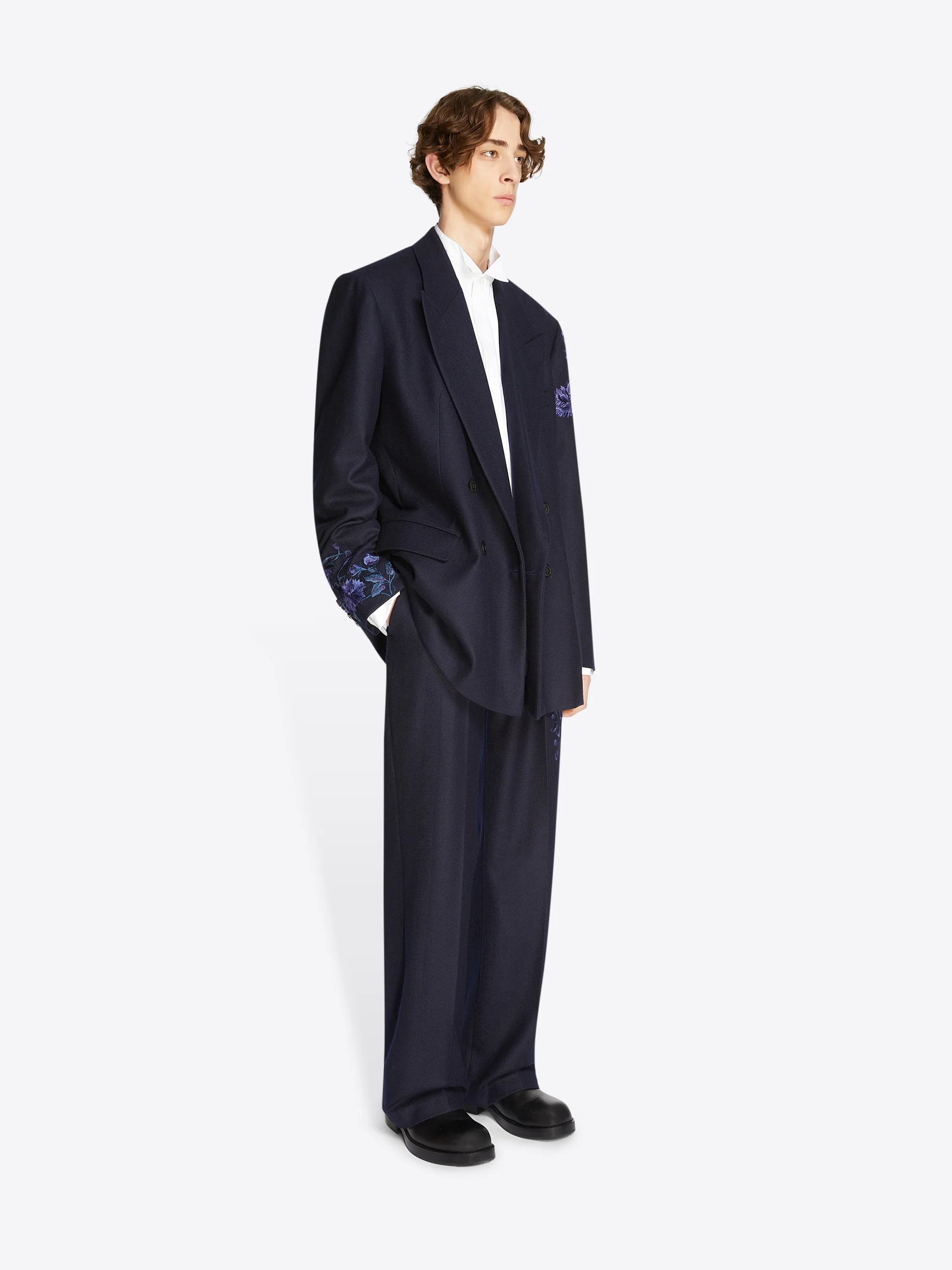 Embroidered wool blazer - Image 3