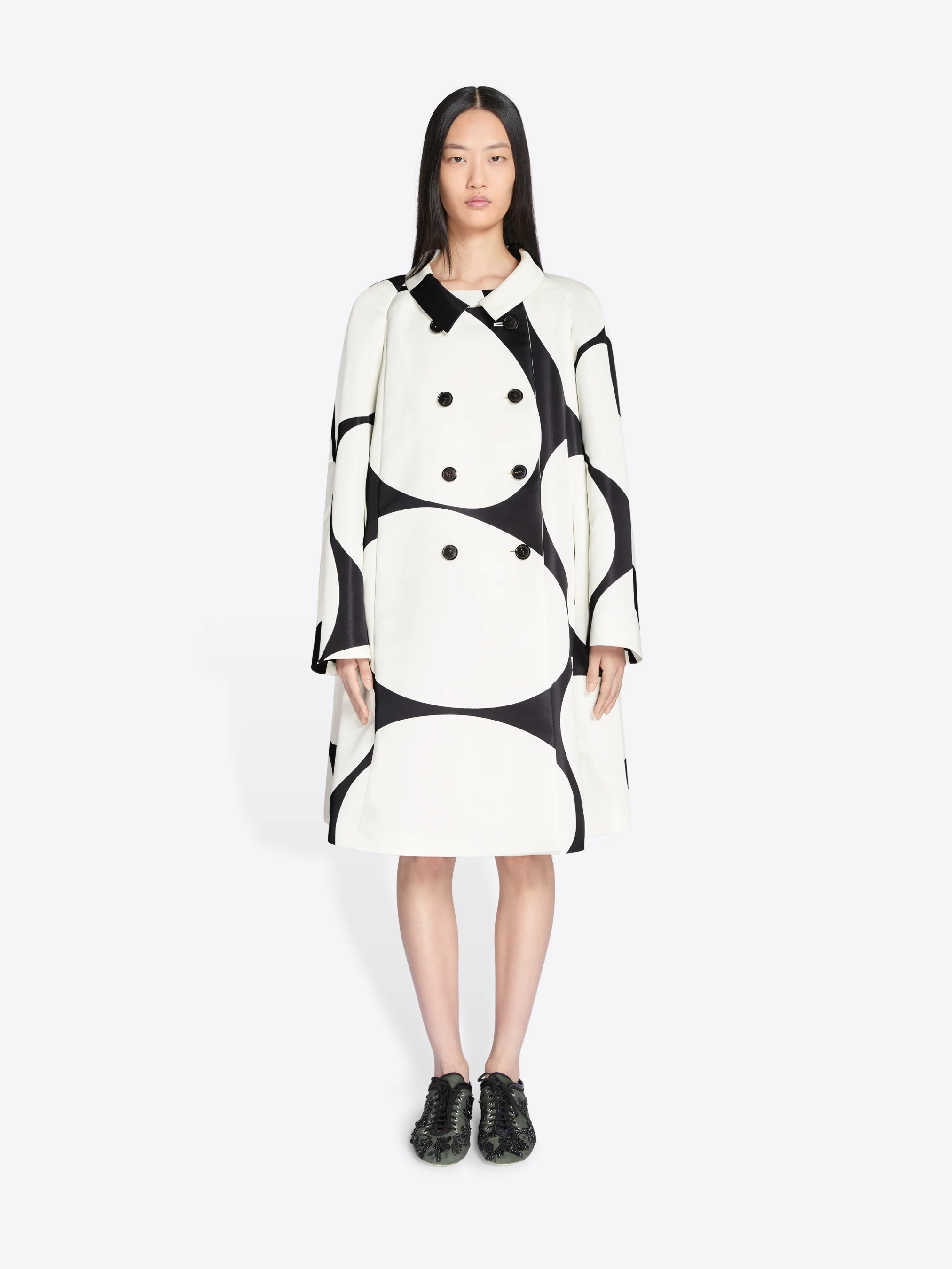 Printed A-line coat - Image 2