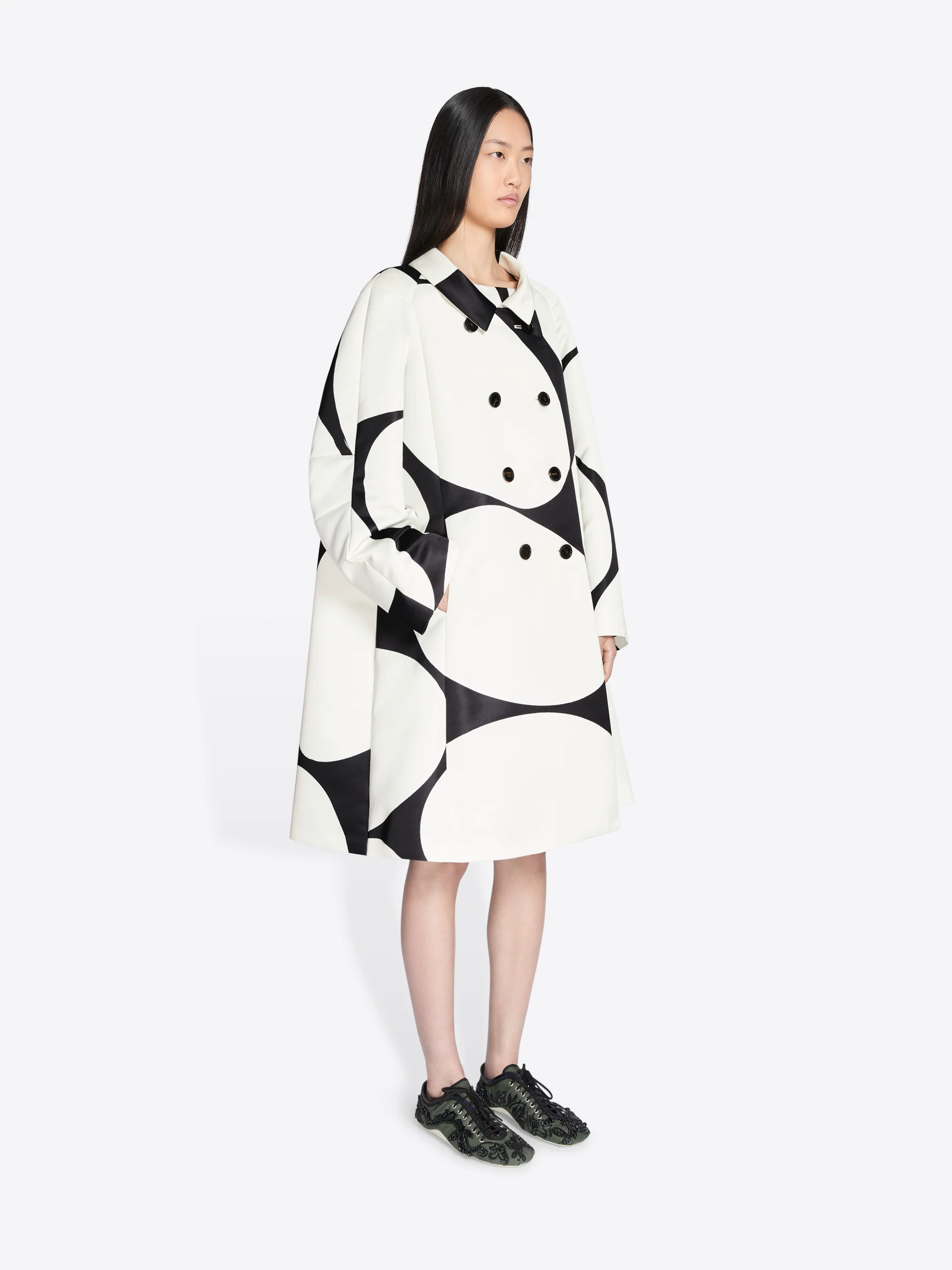 Printed A-line coat - Image 3