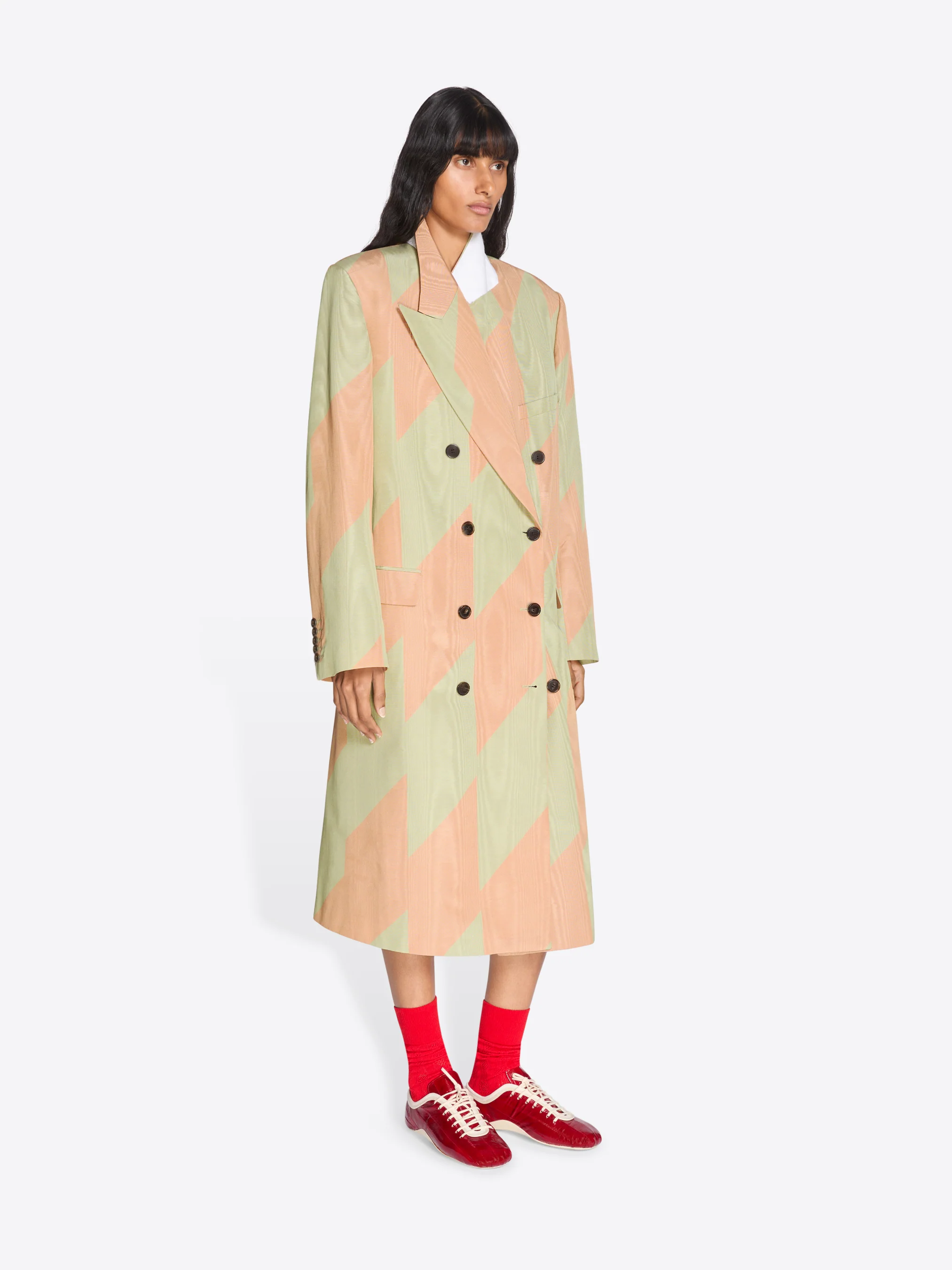 Oversized moiré coat - Image 3