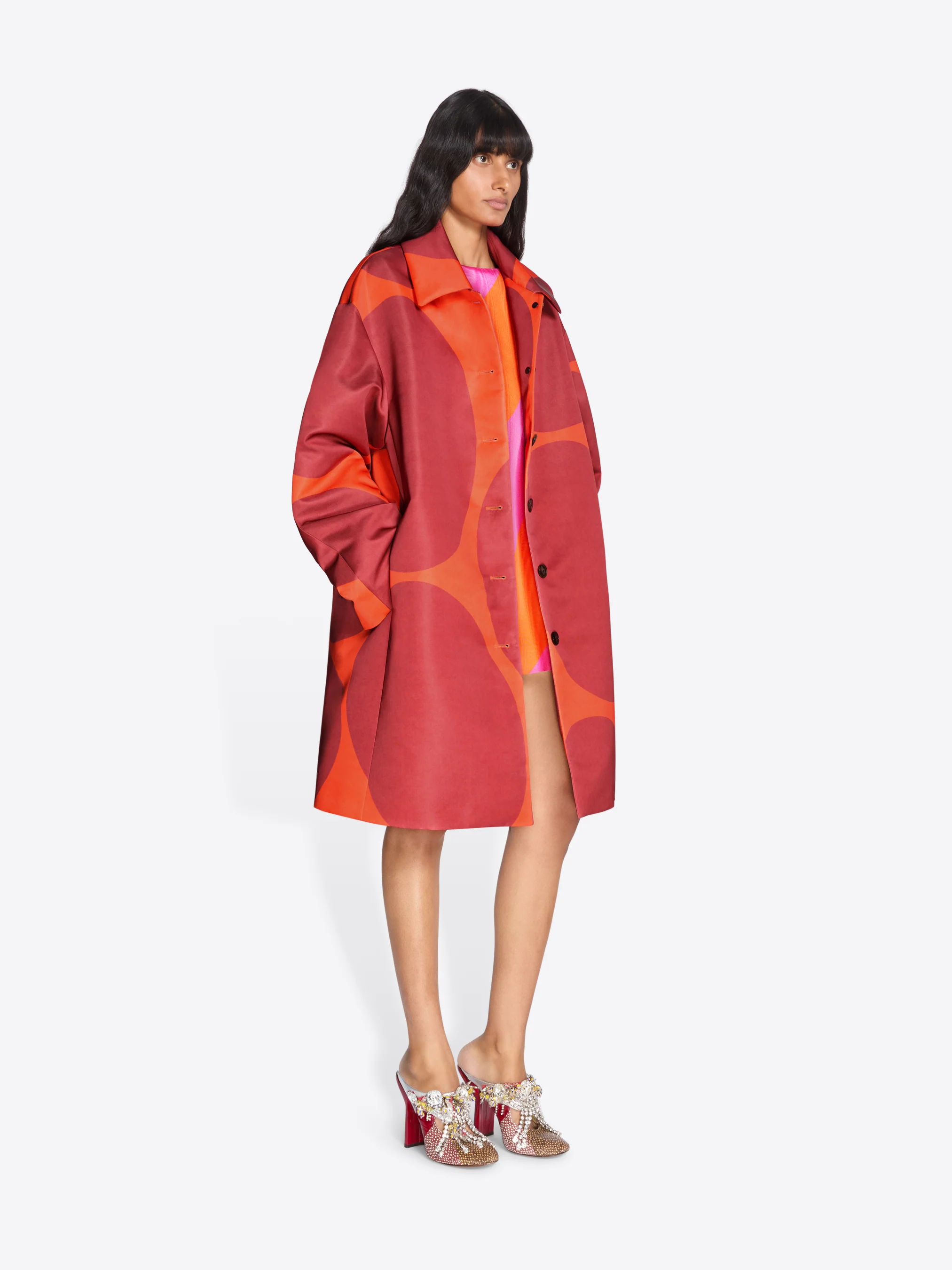 Printed A-line coat - Image 3
