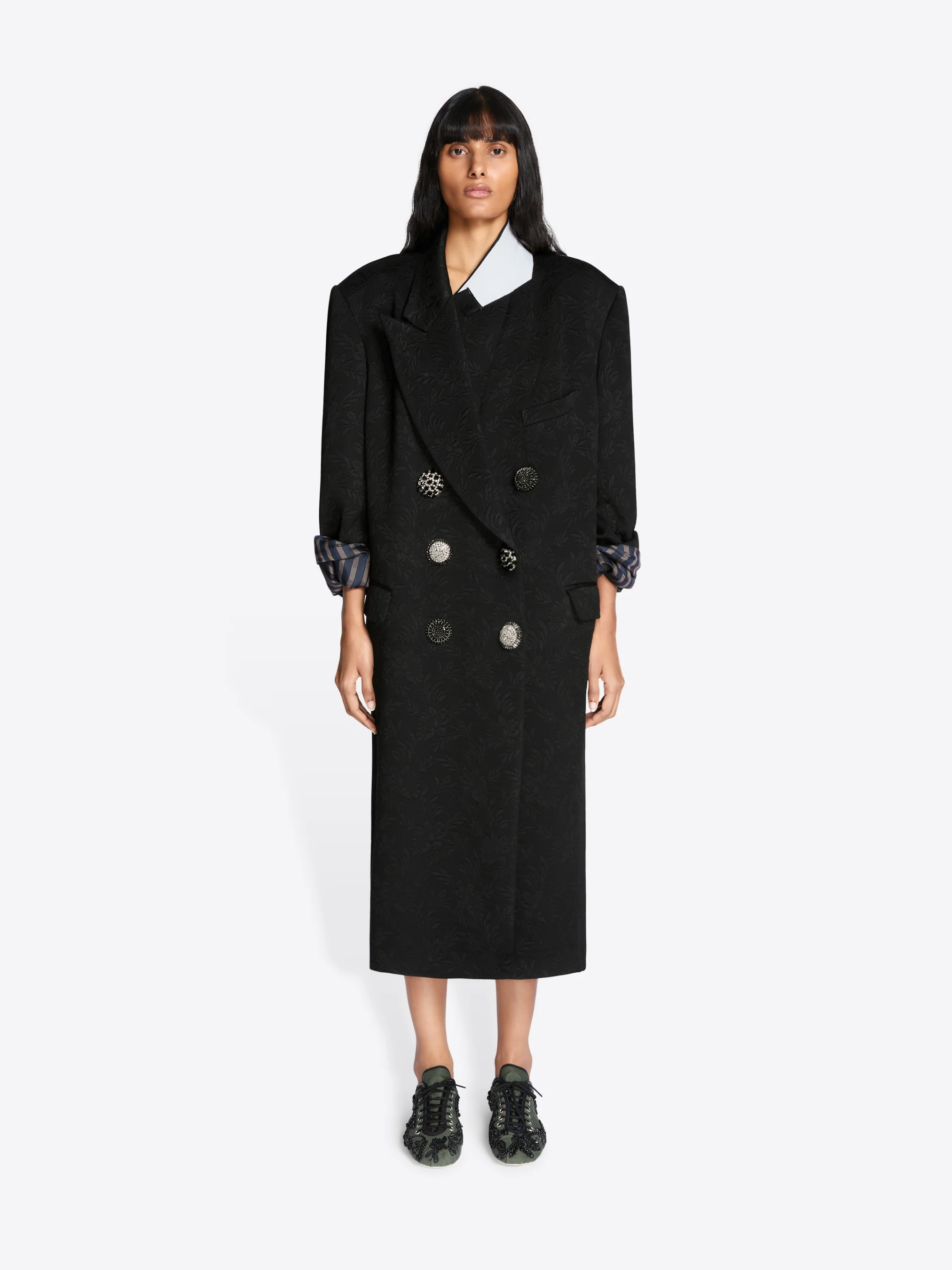 Oversized jacquard coat - Image 2