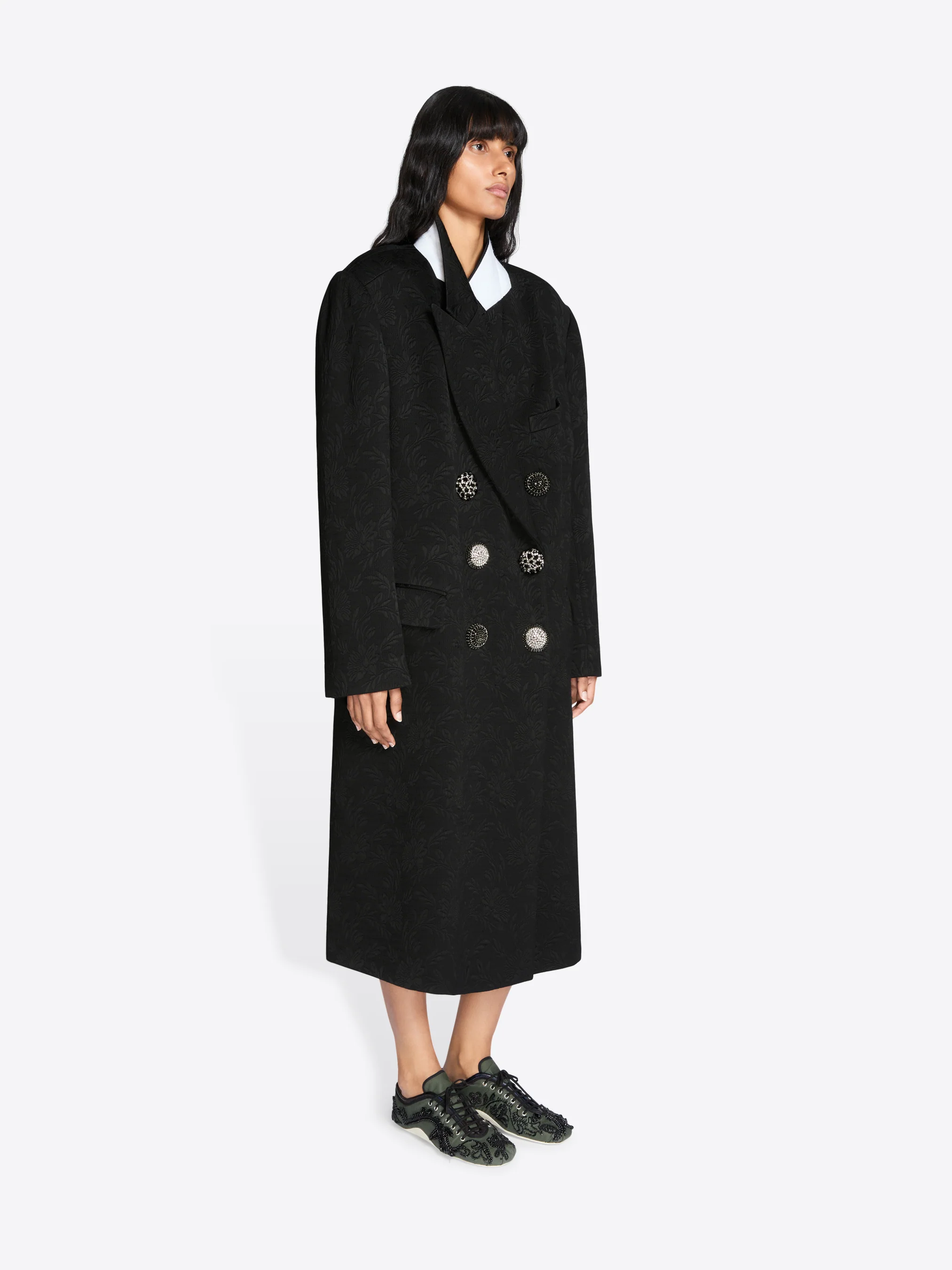 Oversized jacquard coat - Image 3