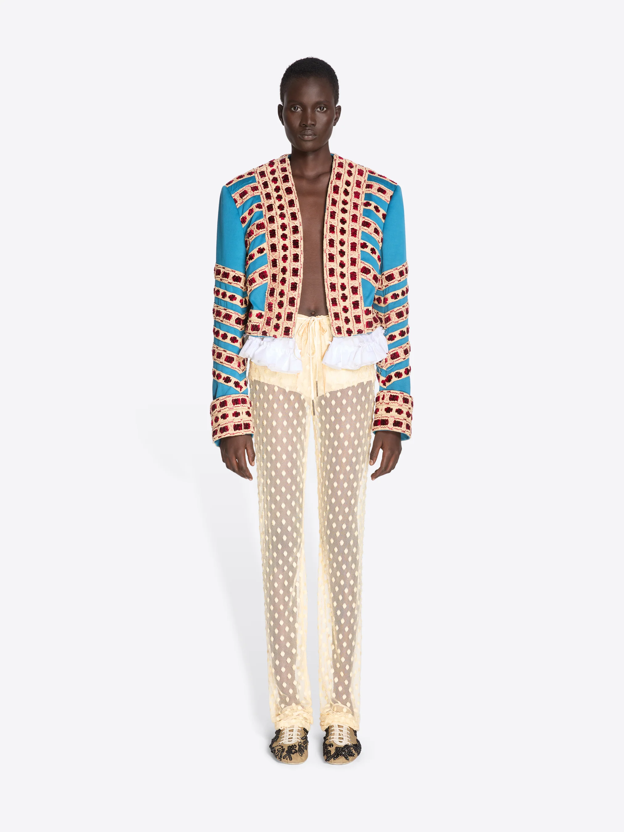 Embroidered cropped jacket - Image 2