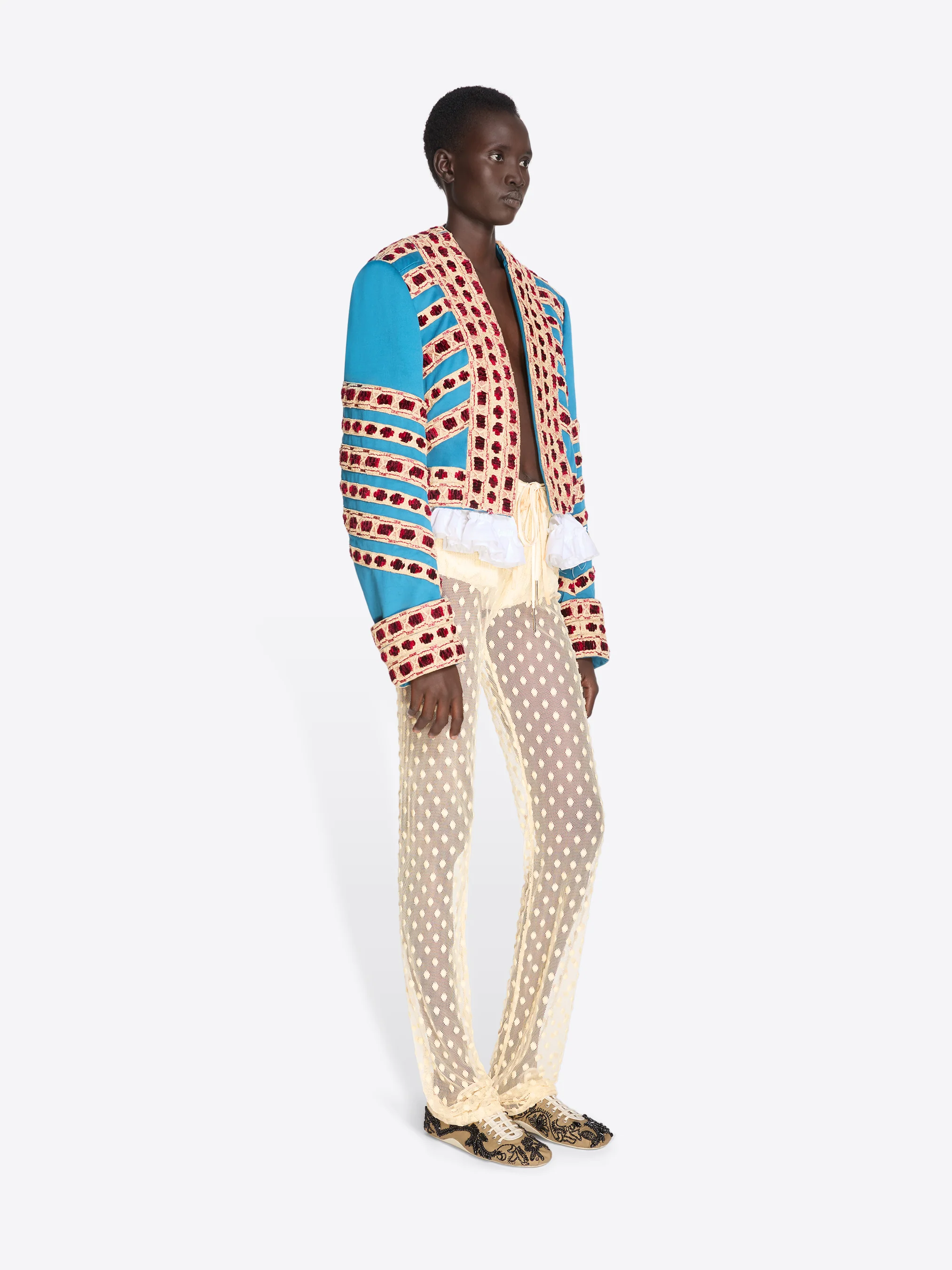 Embroidered cropped jacket - Image 3