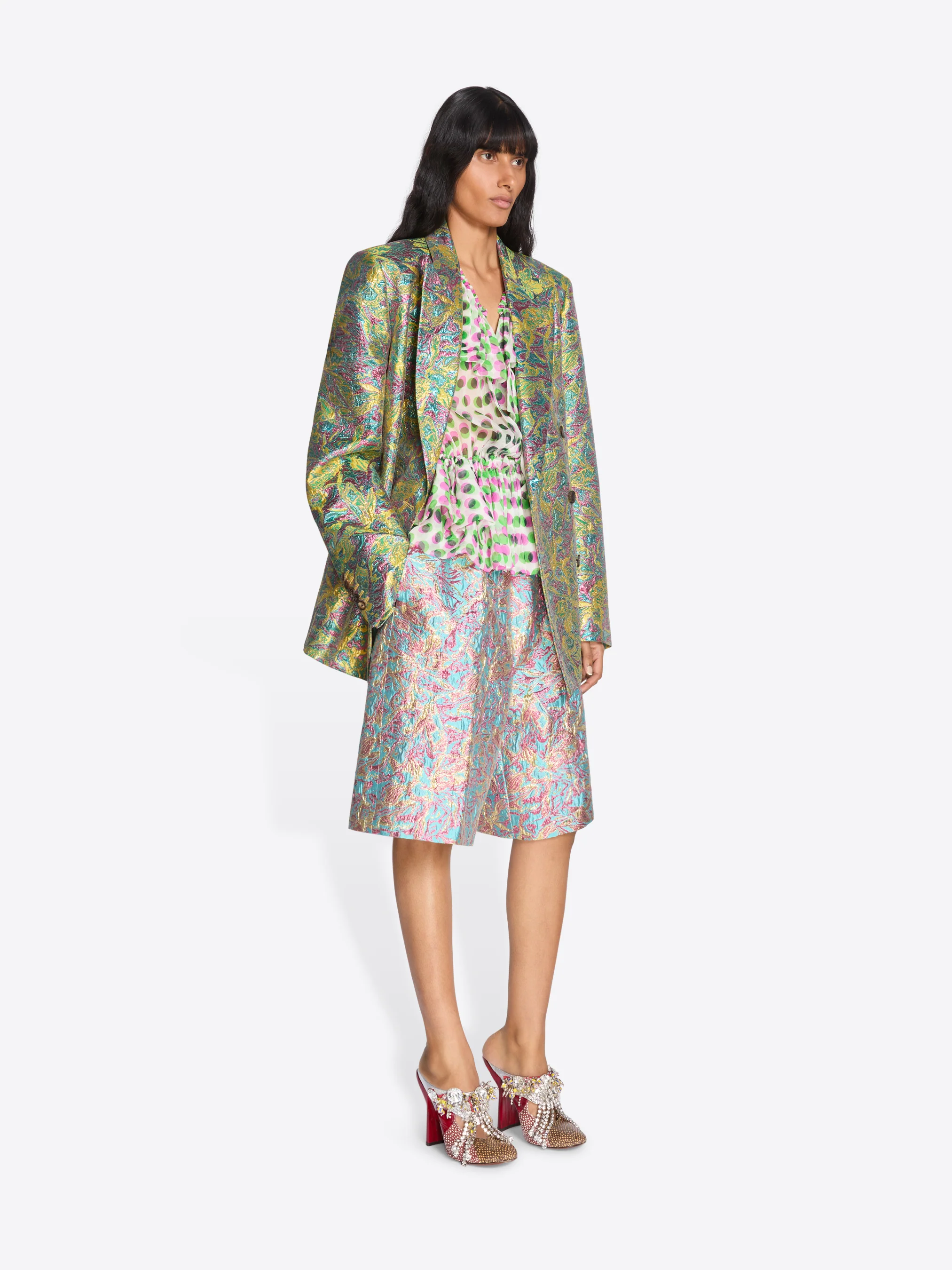 Double breasted jacquard blazer - Image 3