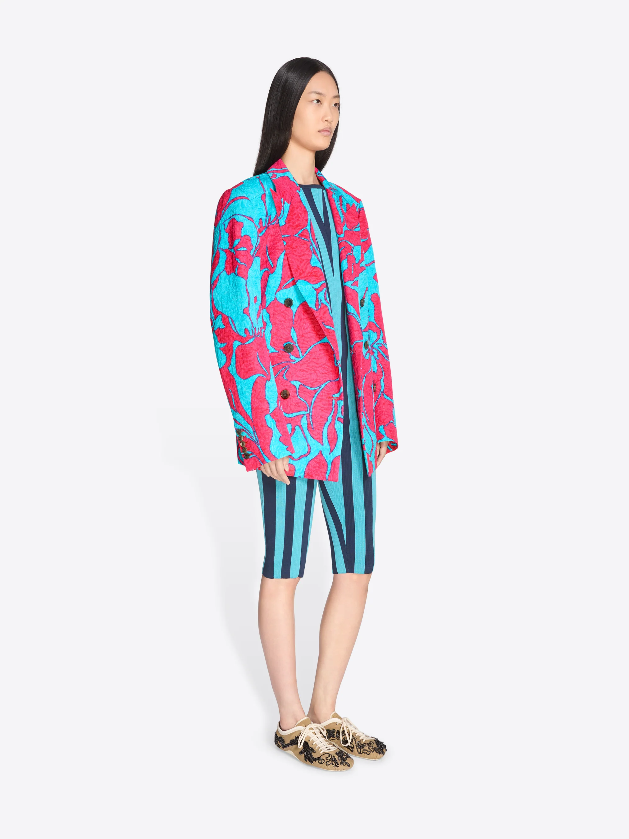Double breasted jacquard blazer - Image 3