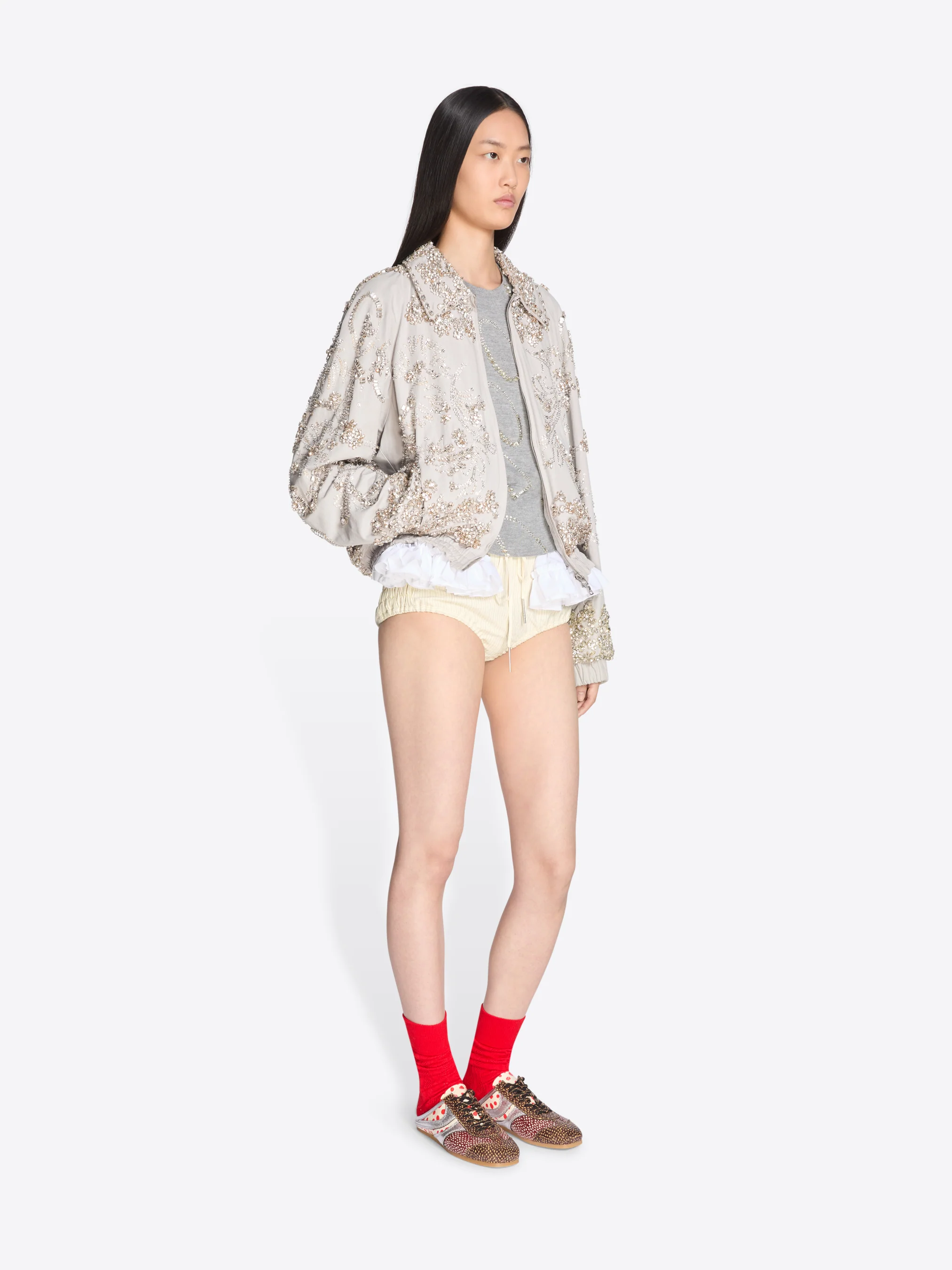 Embroidered cotton blouson - Image 3