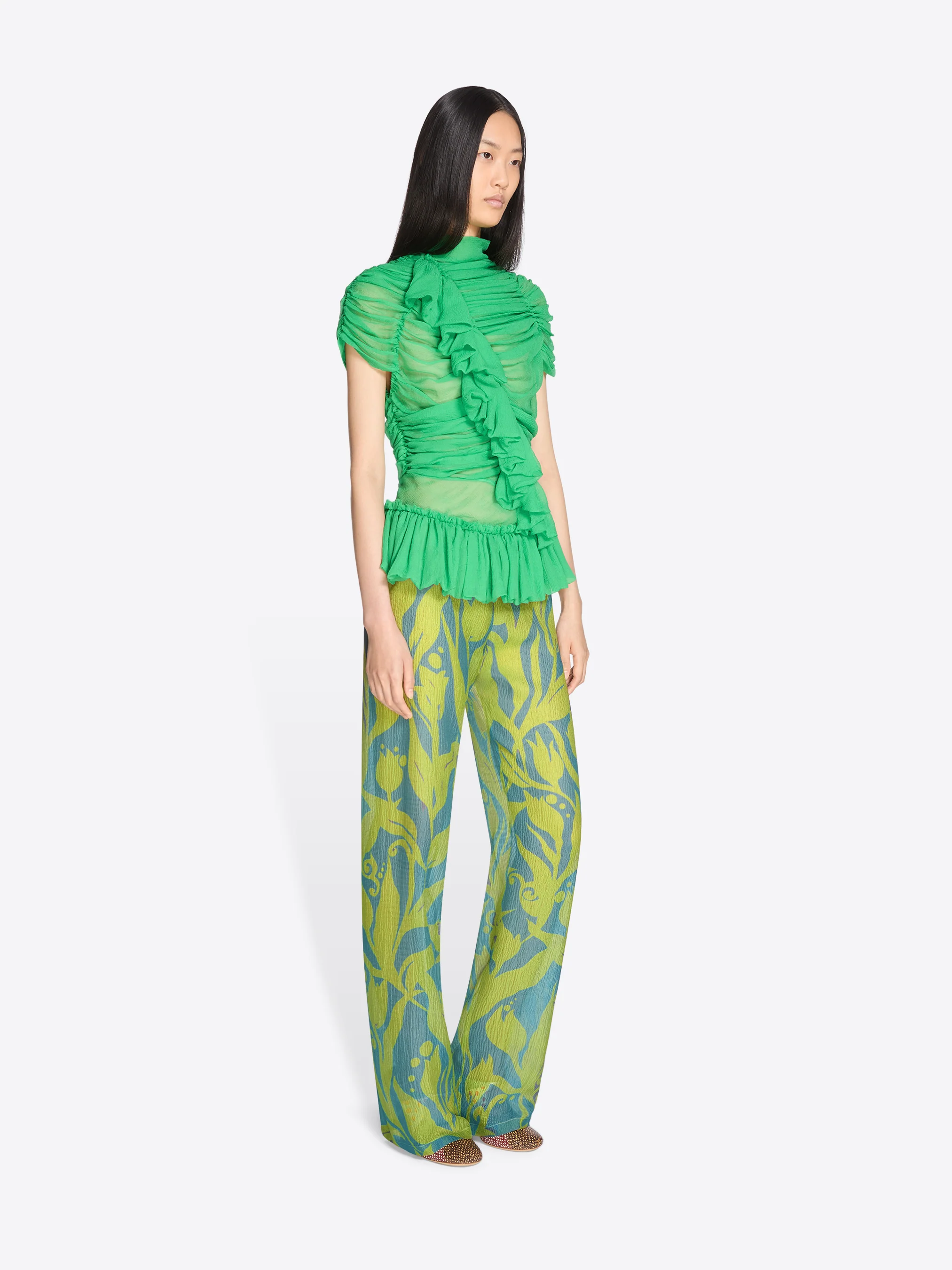 Silk ruffled top - Image 3