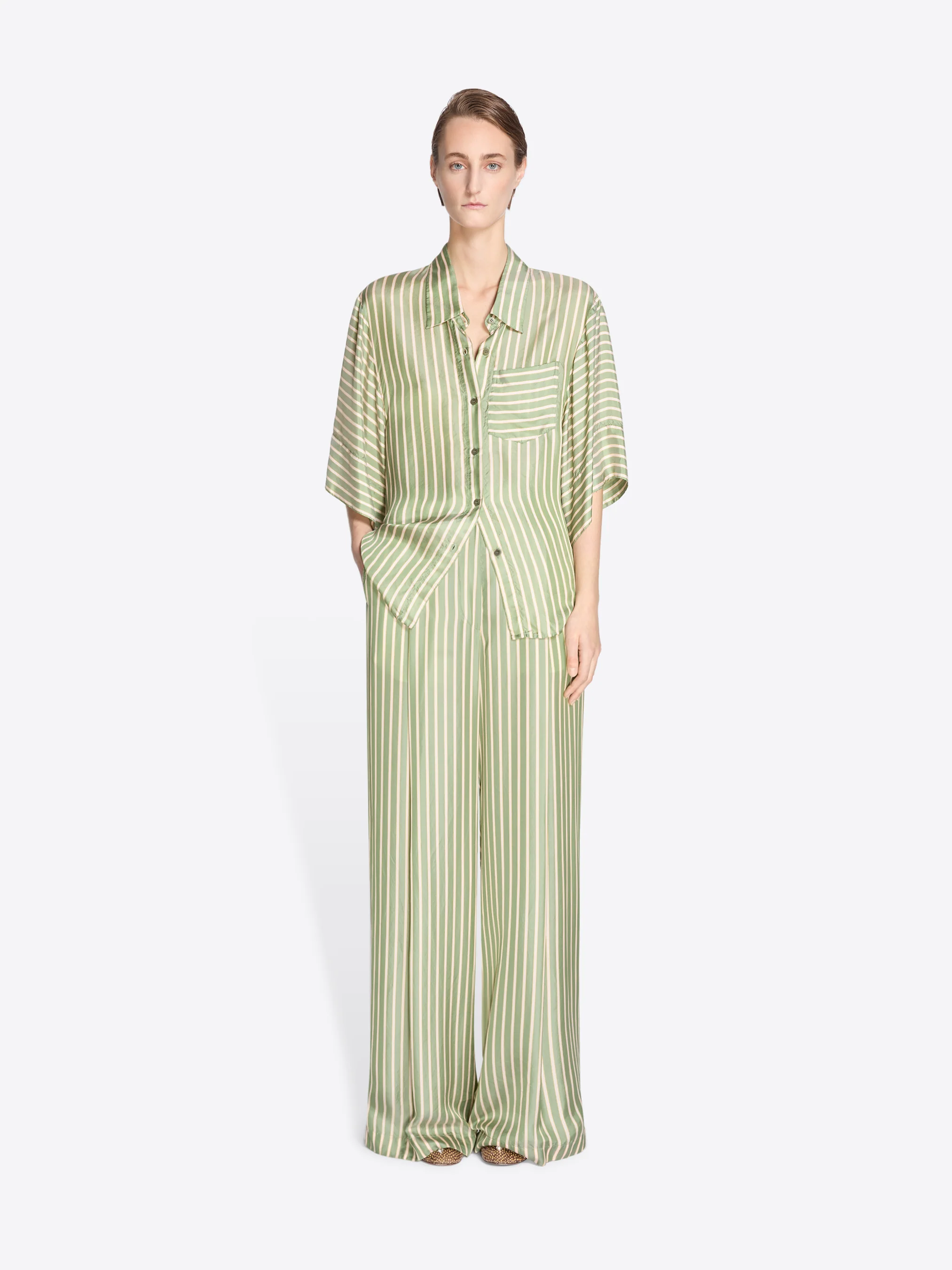 Short sleeve cupro shirt - Image 2