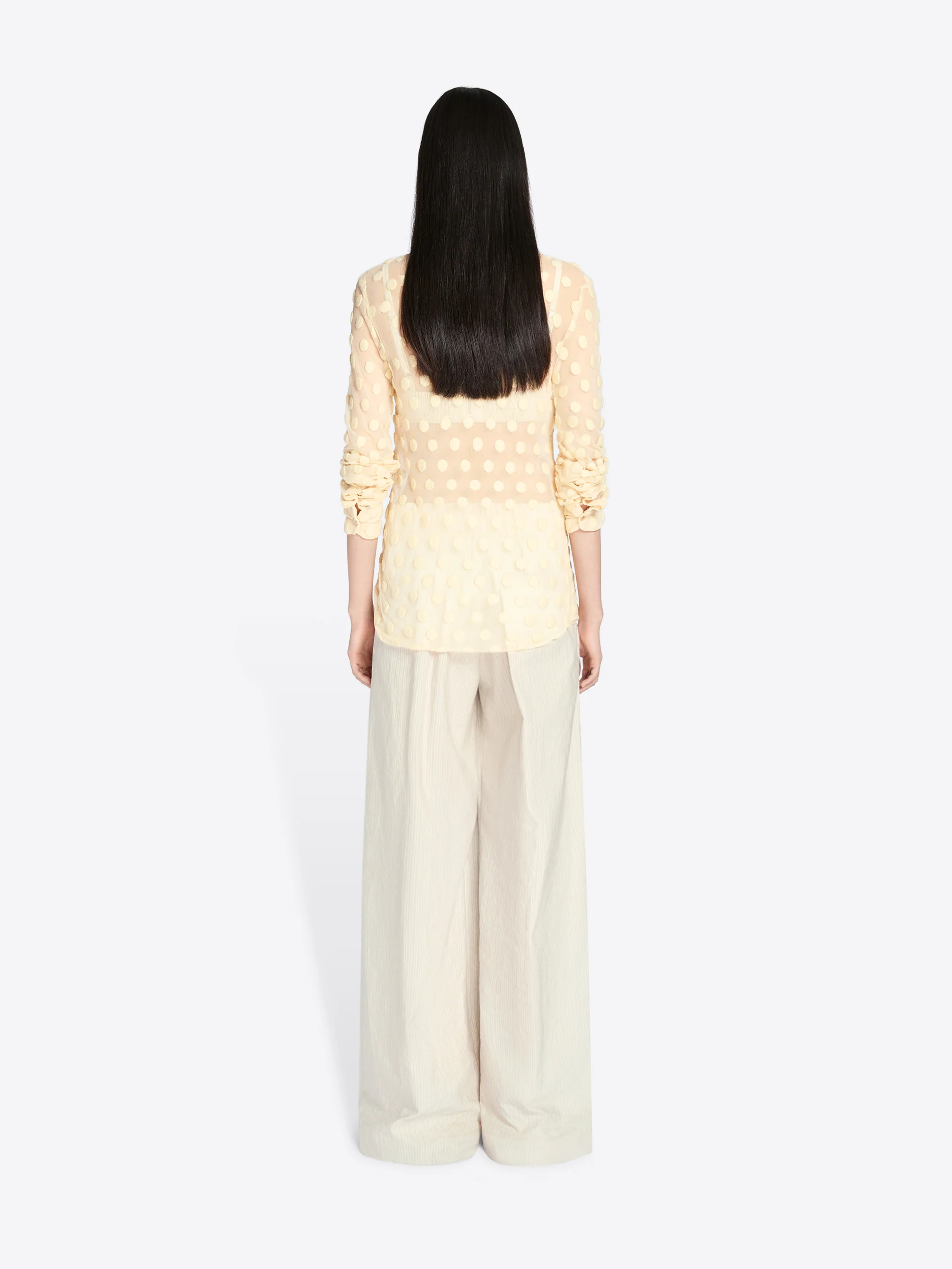 Fitted mesh cotton shirt - Image 4