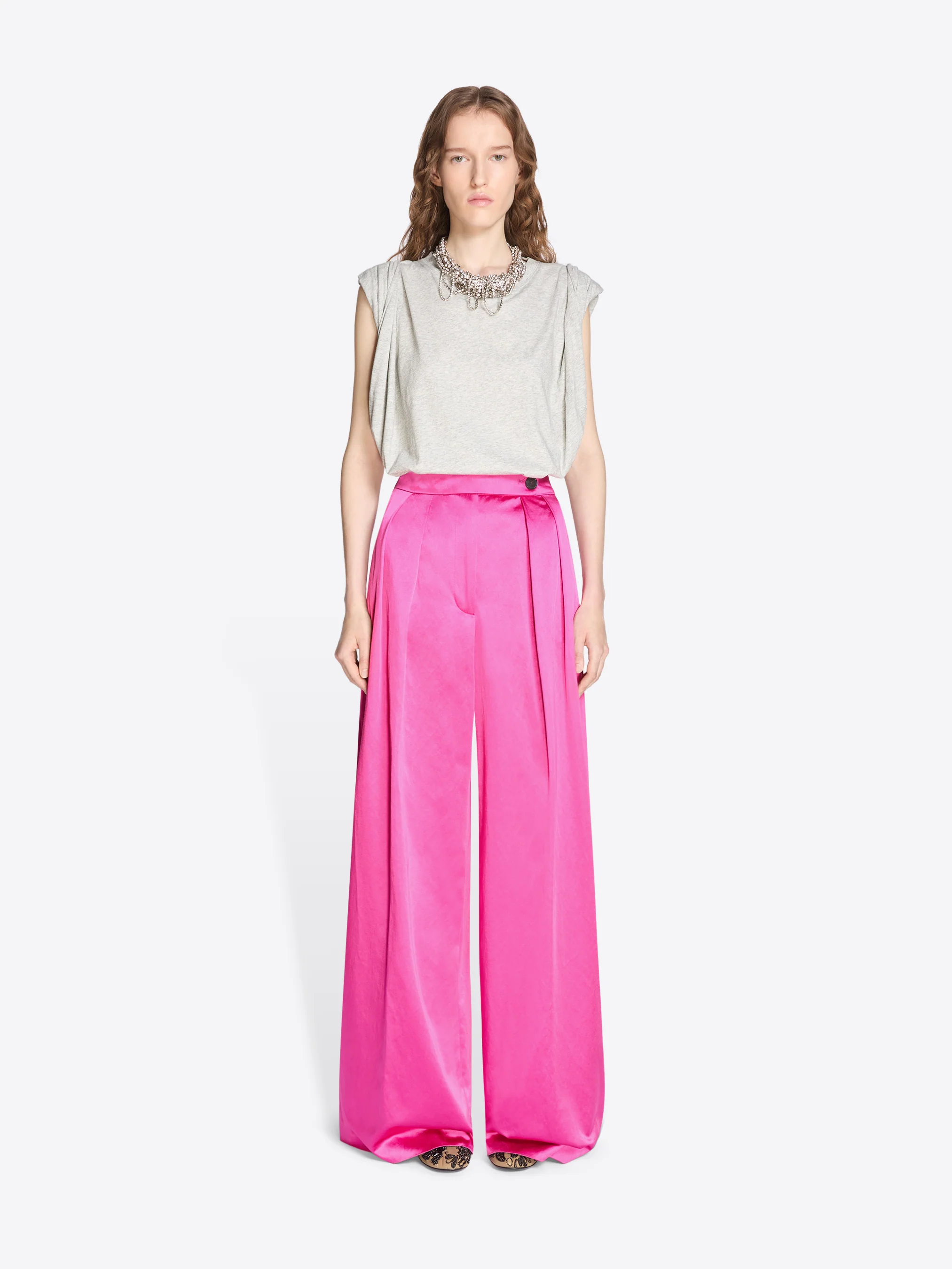 Wide pleated pants - Image 2