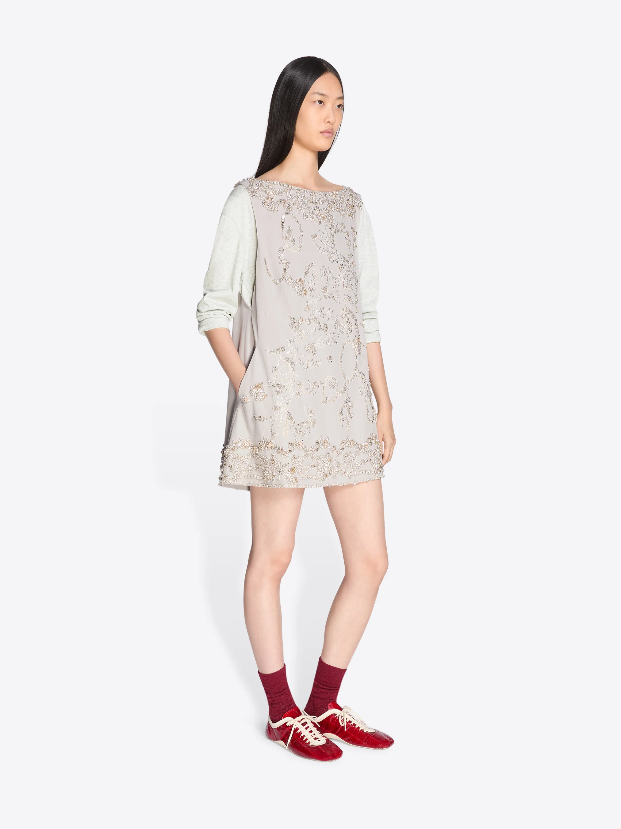 Embroidered mini dress - Image 3