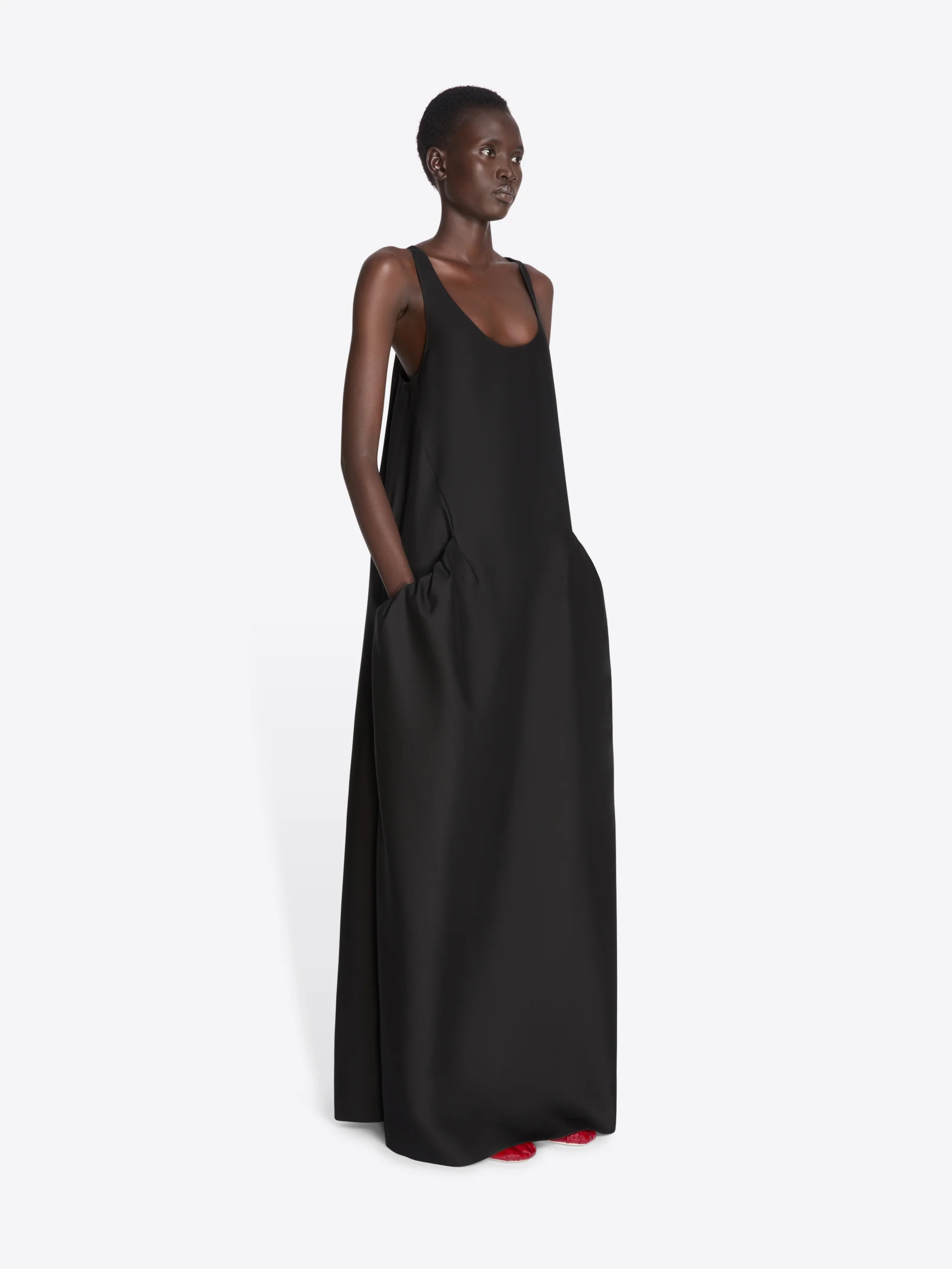 Wool silk evening dress - Image 3