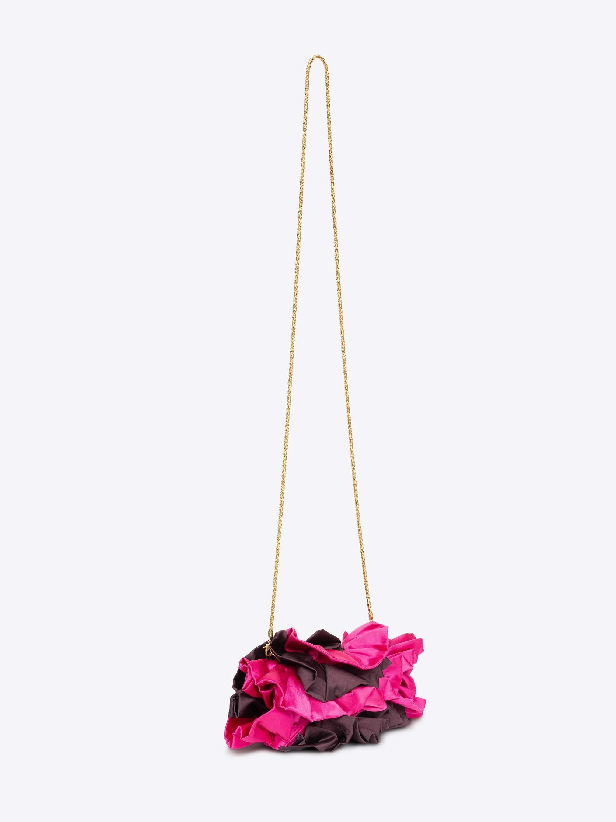 Satin ruffle clutch bag - Image 3