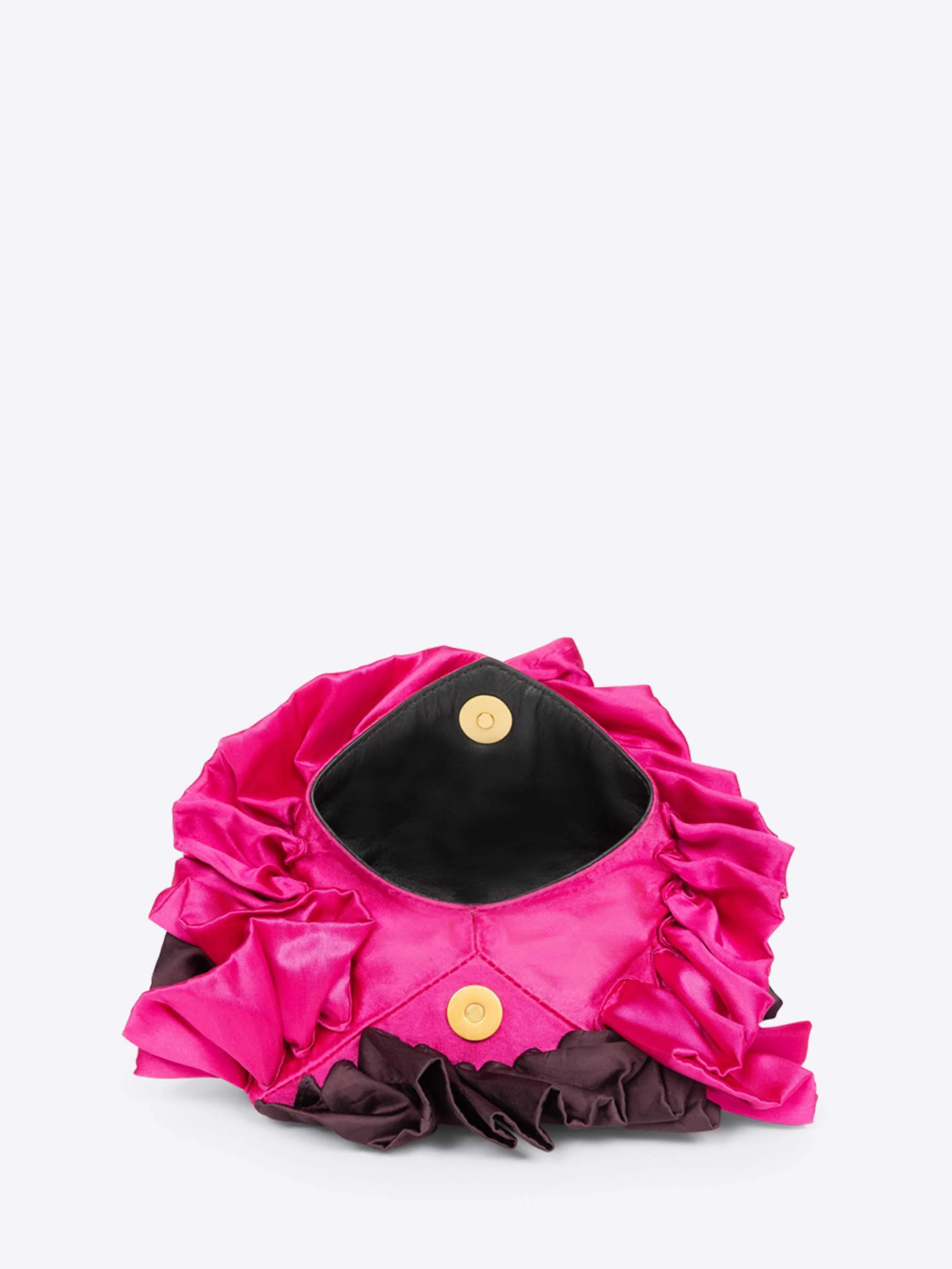 Satin ruffle clutch bag - Image 5
