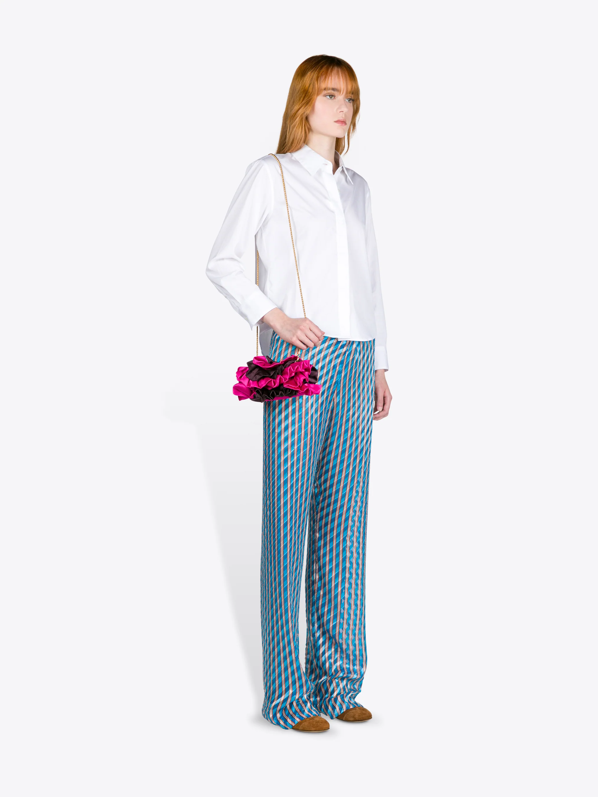 Satin ruffle clutch bag - Image 7