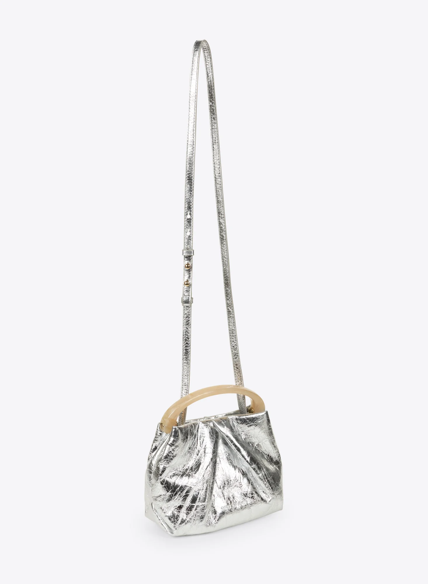 Small pleated leather bag - Image 3