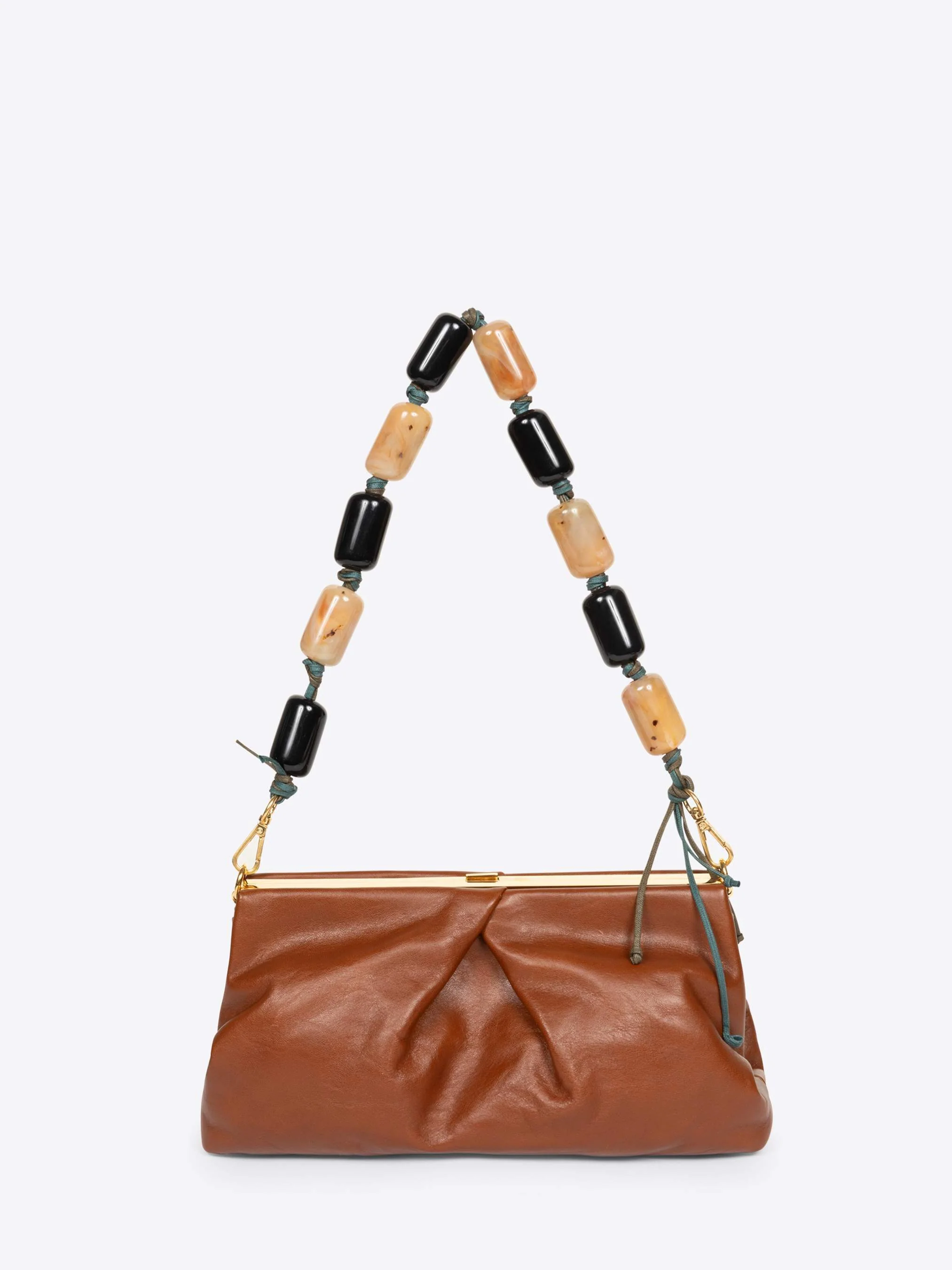 Pleated leather clutch - Image 2