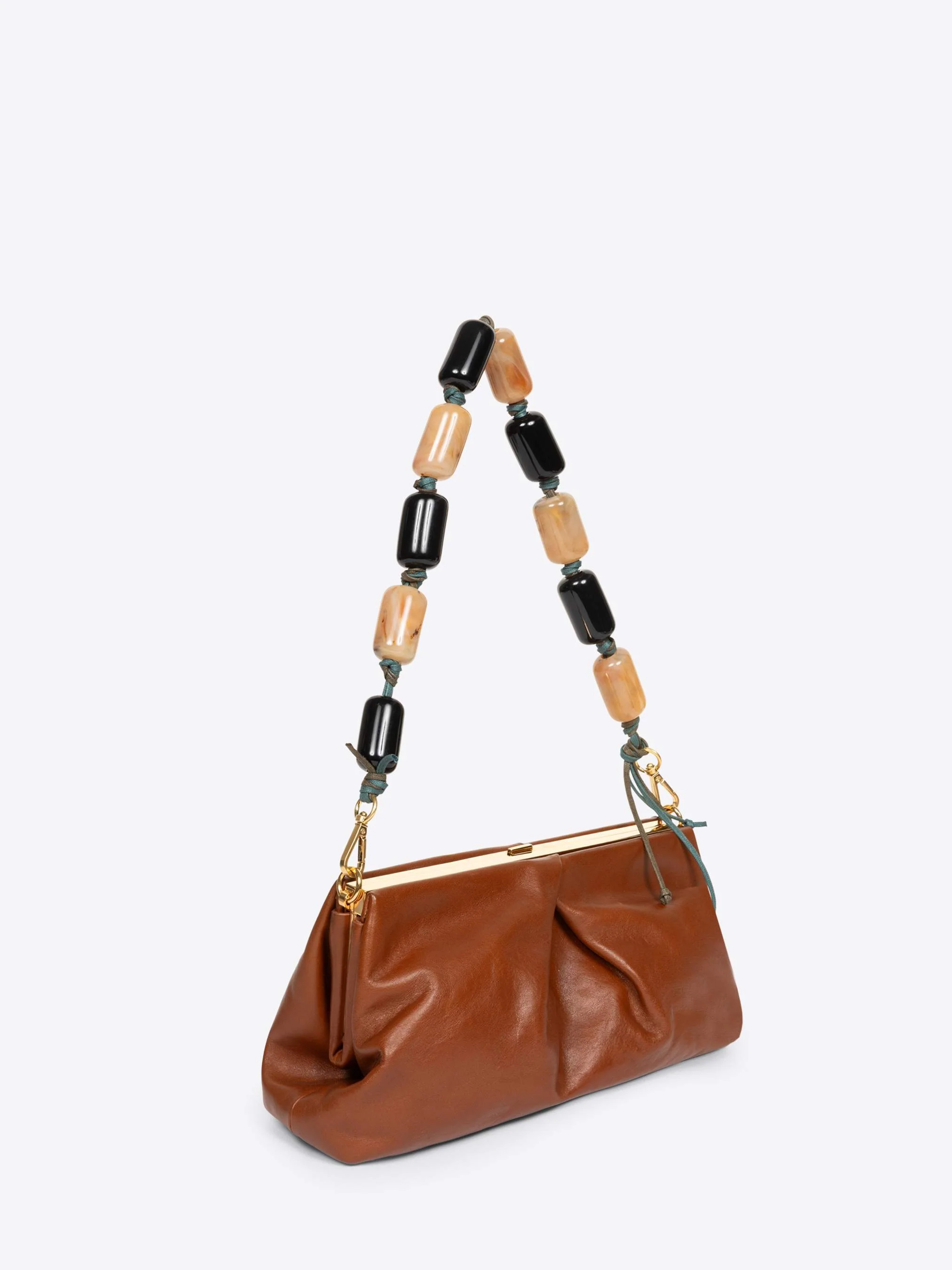 Pleated leather clutch - Image 3