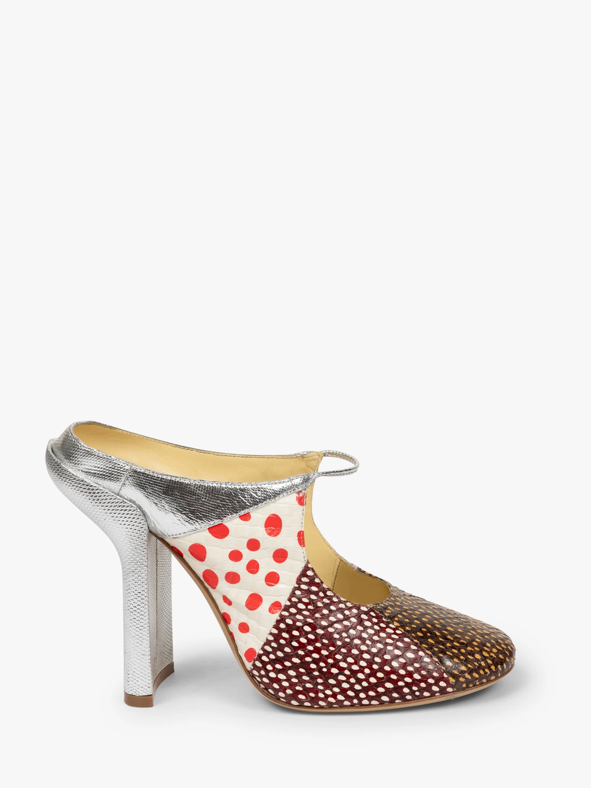 Heeled patchwork mules - Image 2