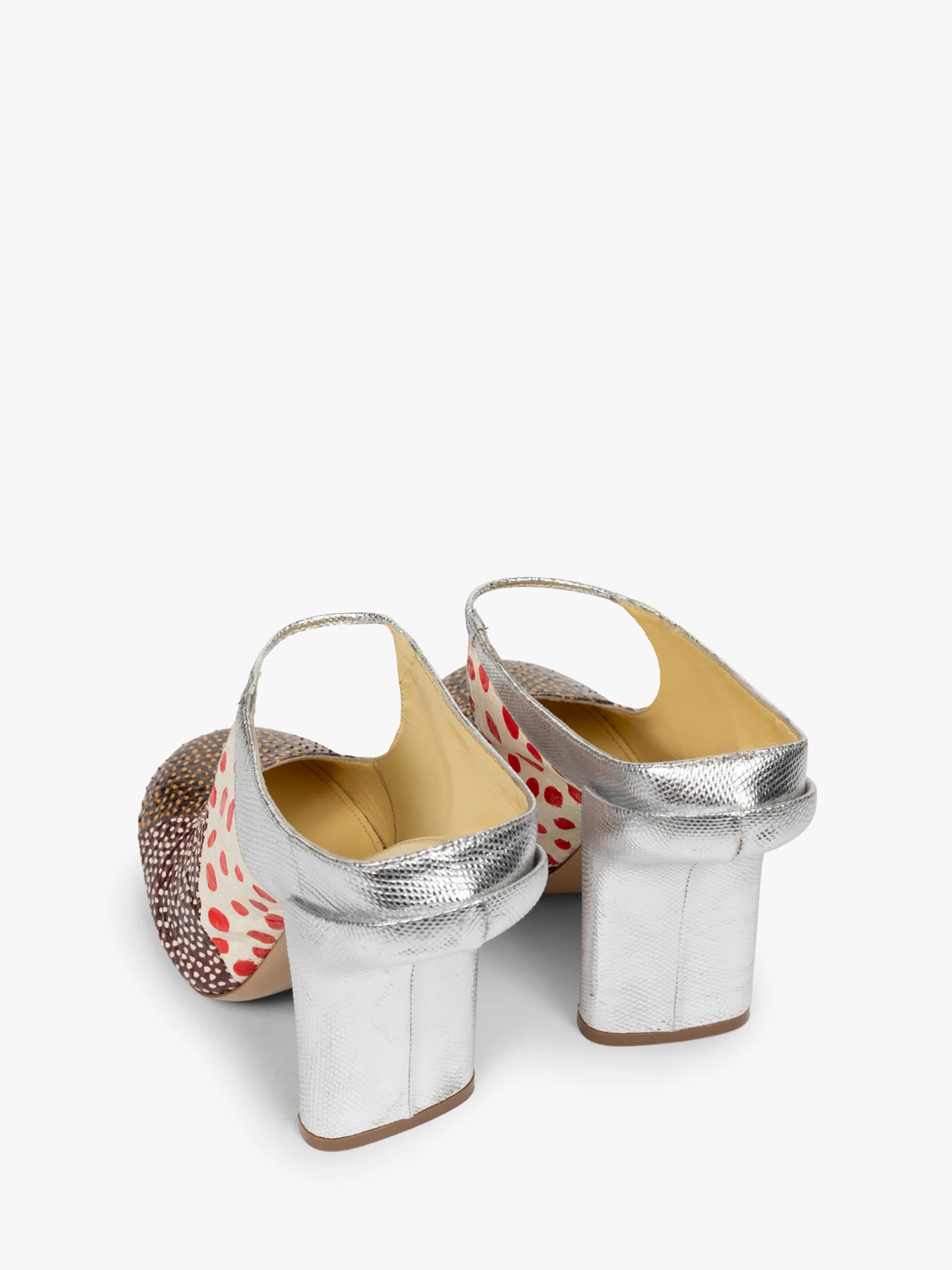 Heeled patchwork mules - Image 4