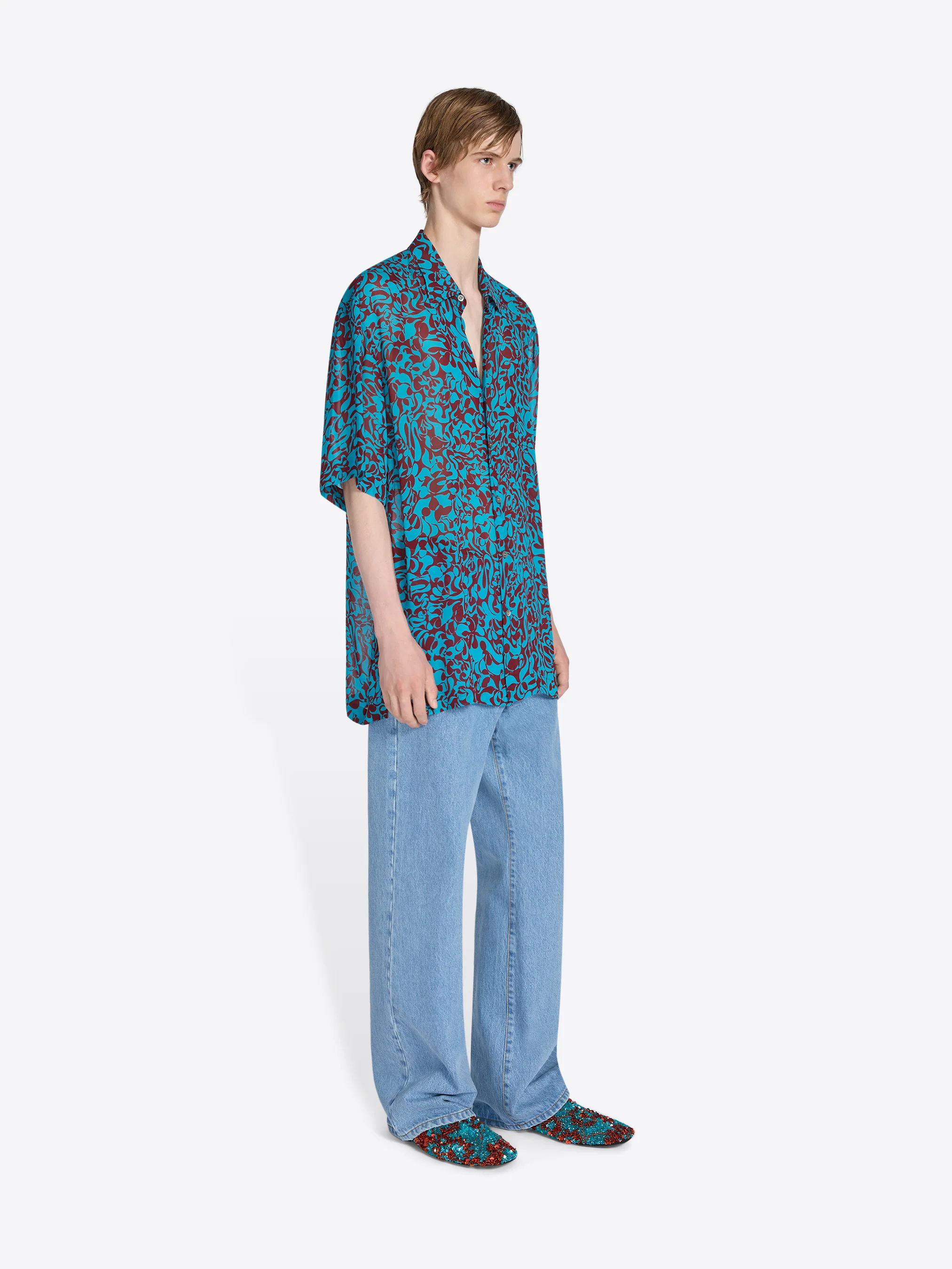 Short sleeve viscose shirt - Image 3