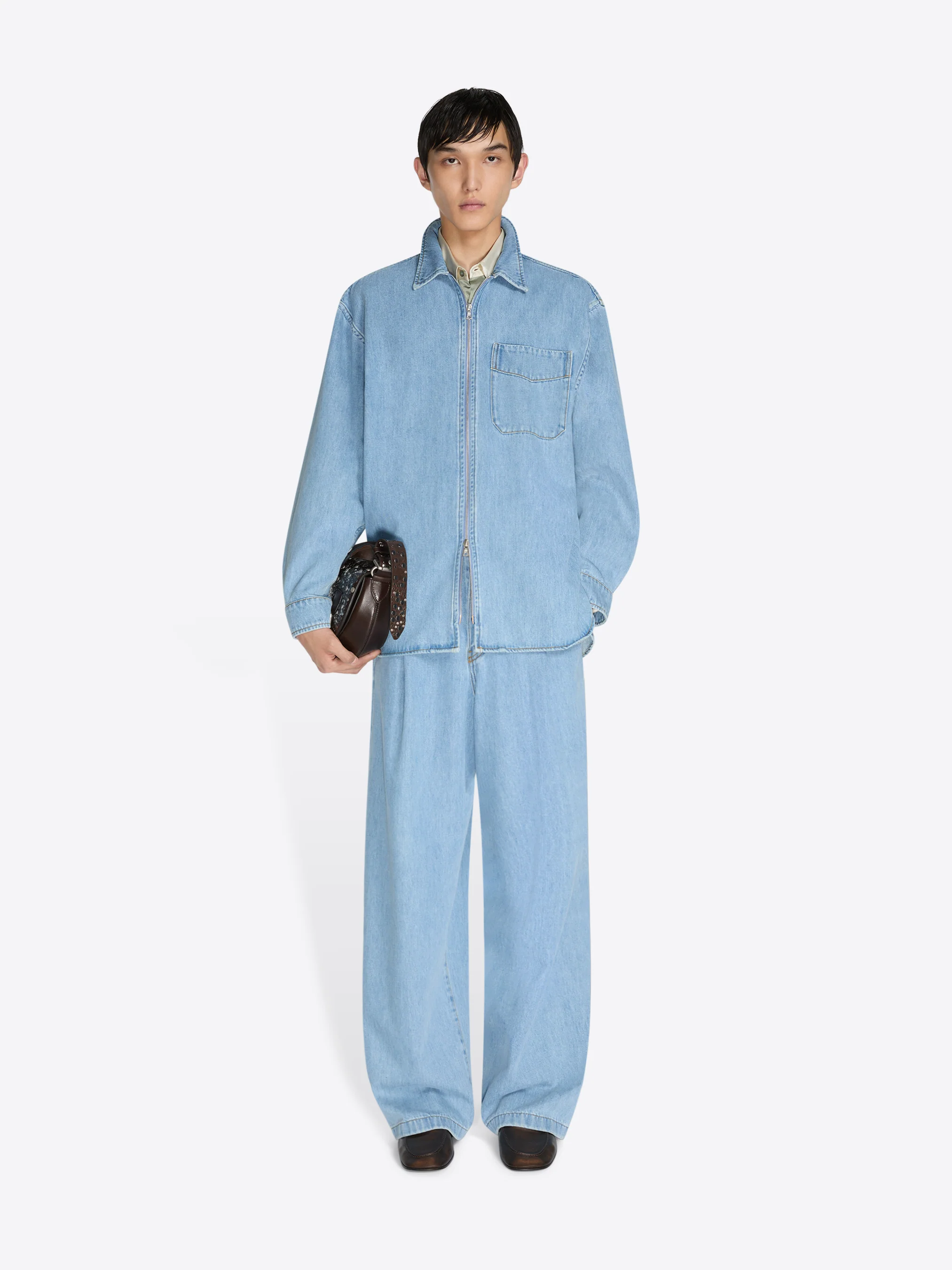 Denim zipped shirt - Image 2