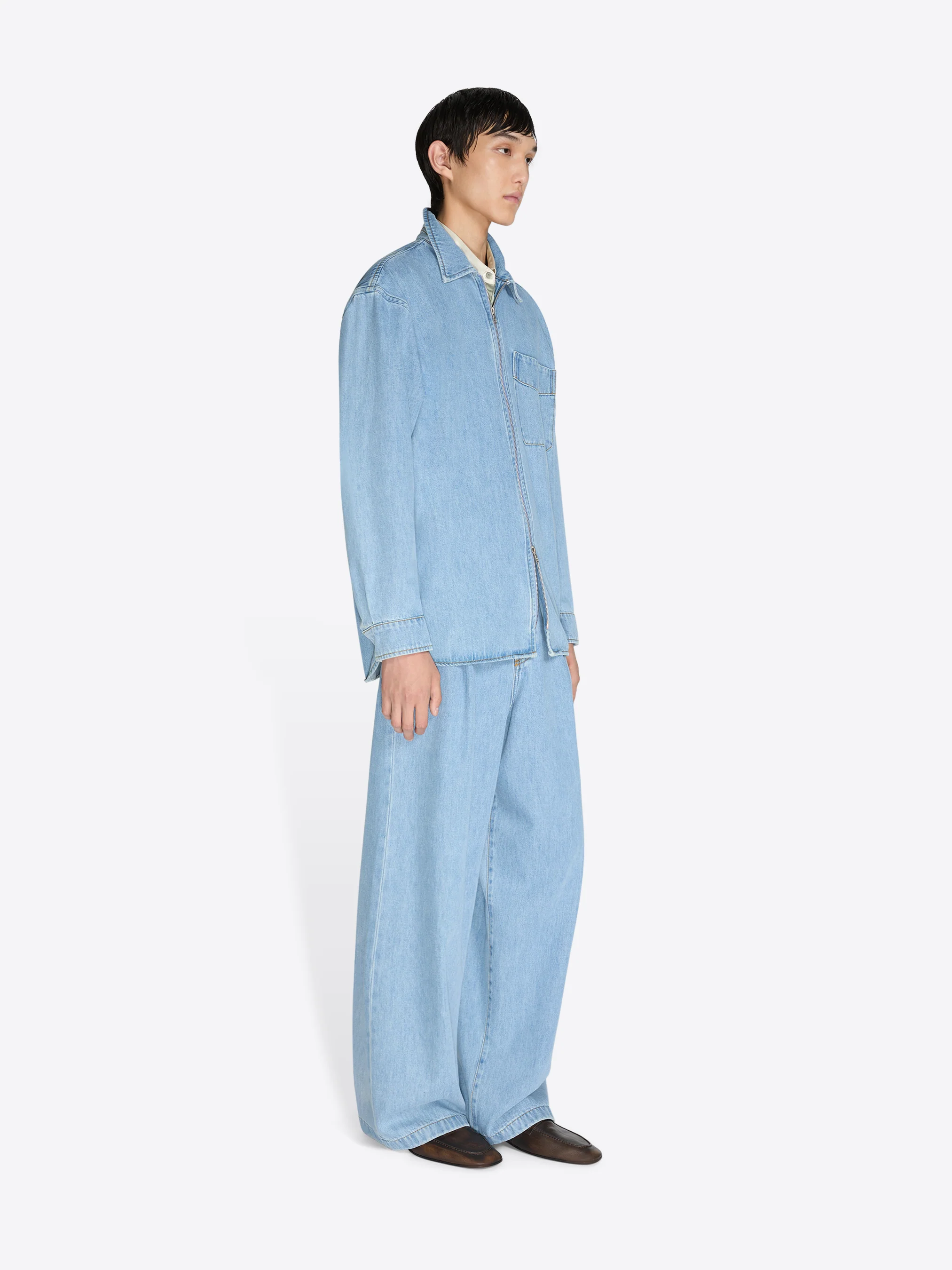 Denim zipped shirt - Image 3