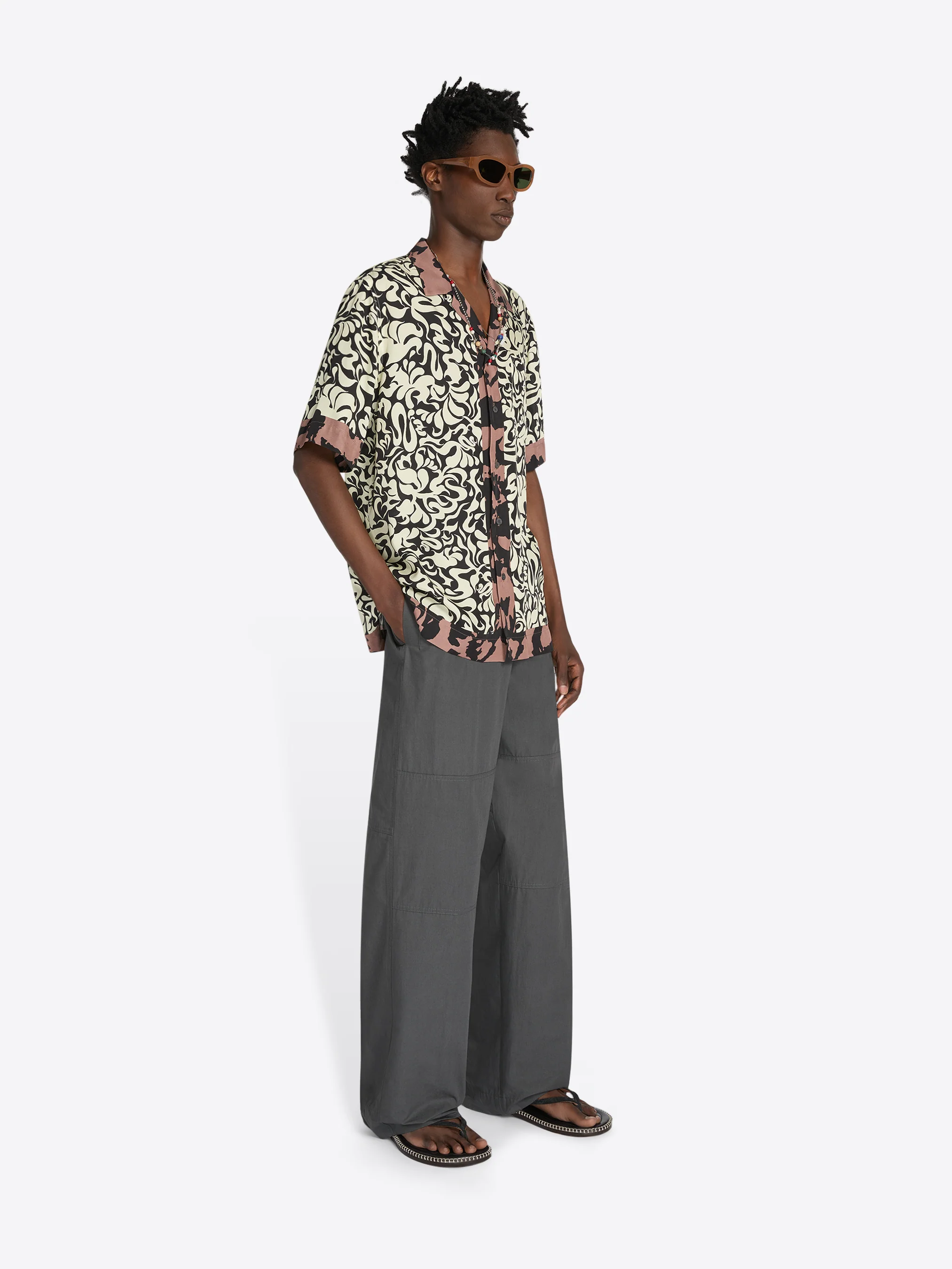 Wide cotton poplin pants - Image 3
