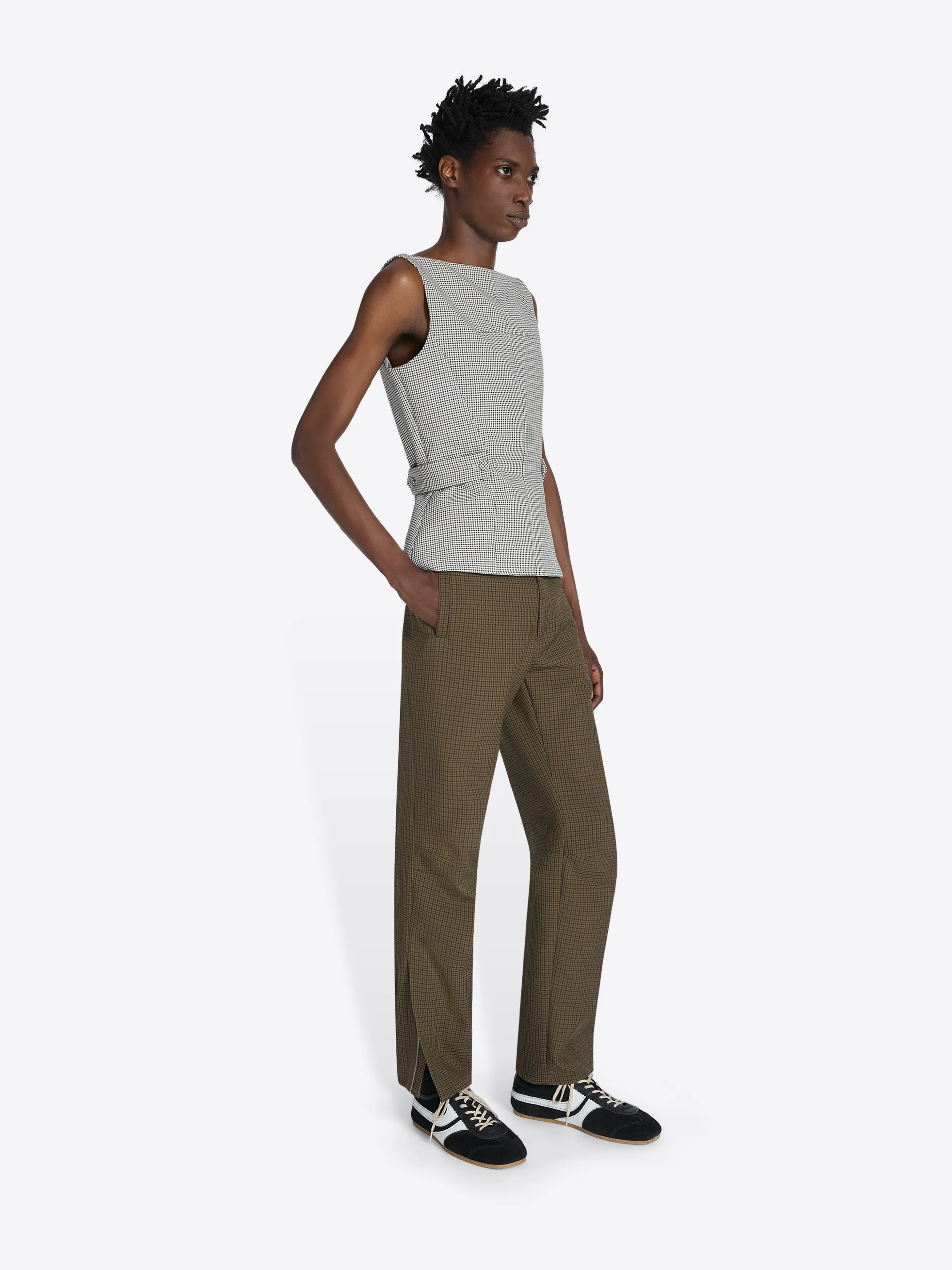 Gingham biker pants - Image 3