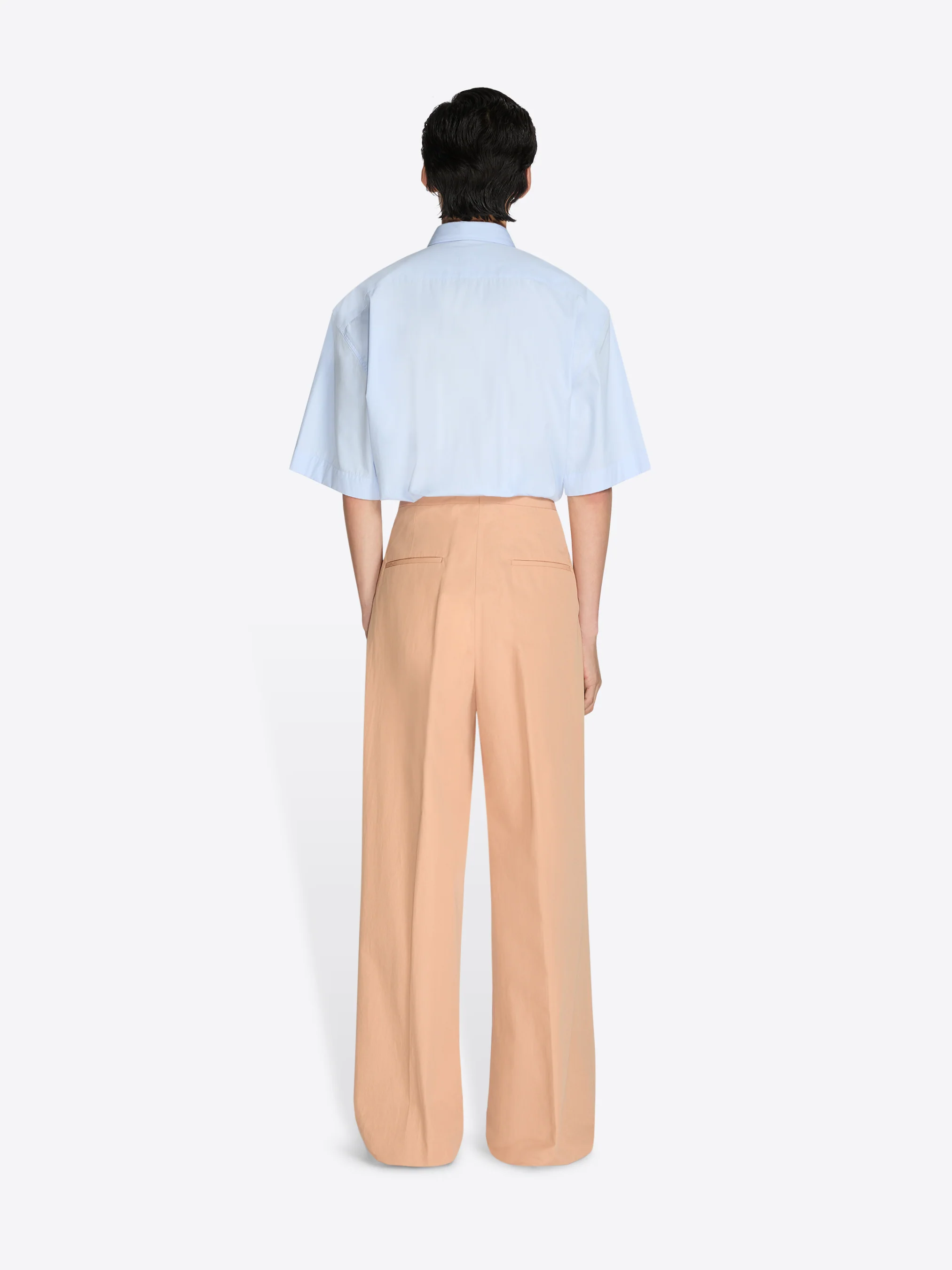 Pleated cotton poplin pants - Image 4