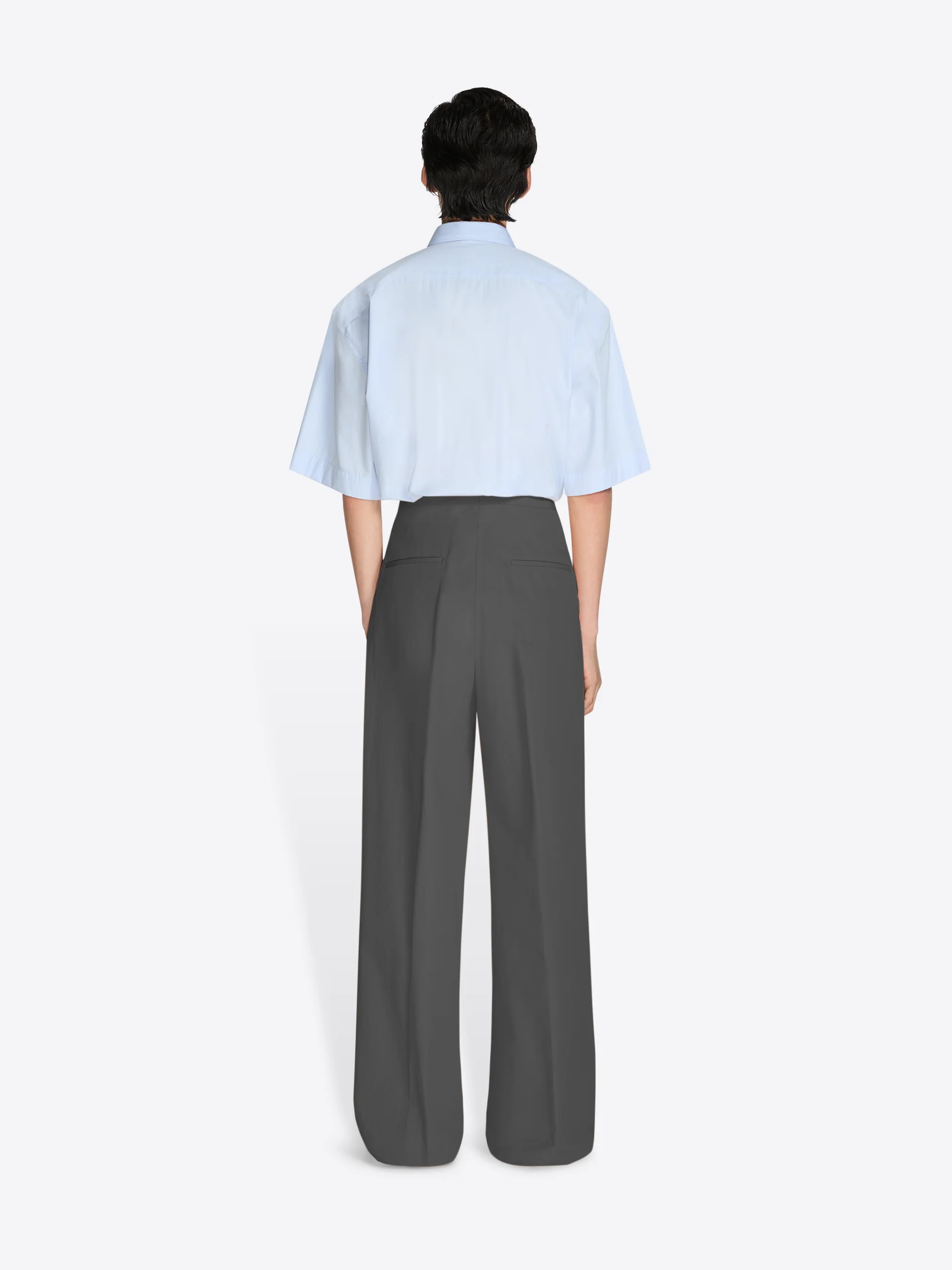Pleated cotton poplin pants - Image 8