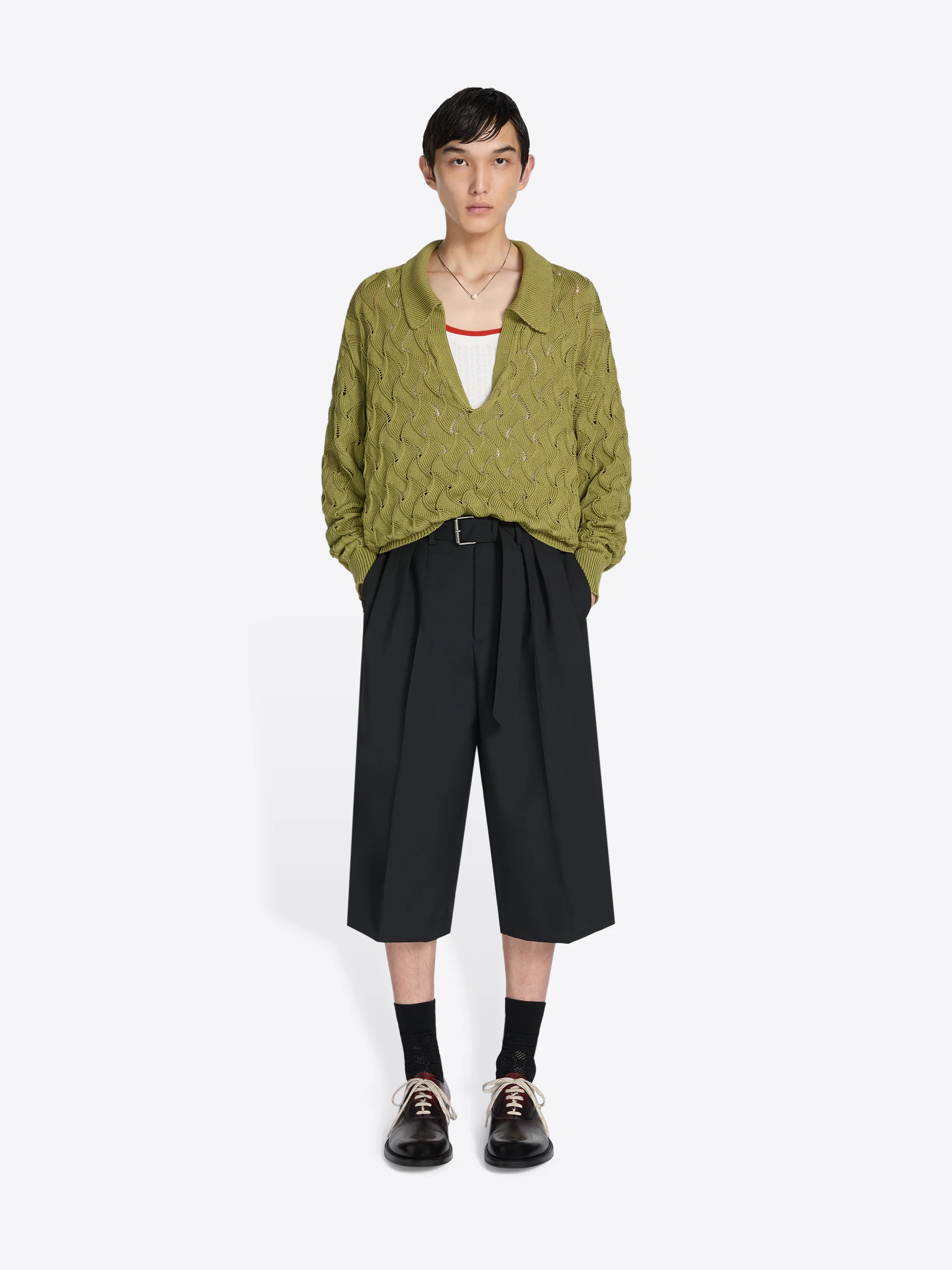 Belted wool mohair shorts - Image 2
